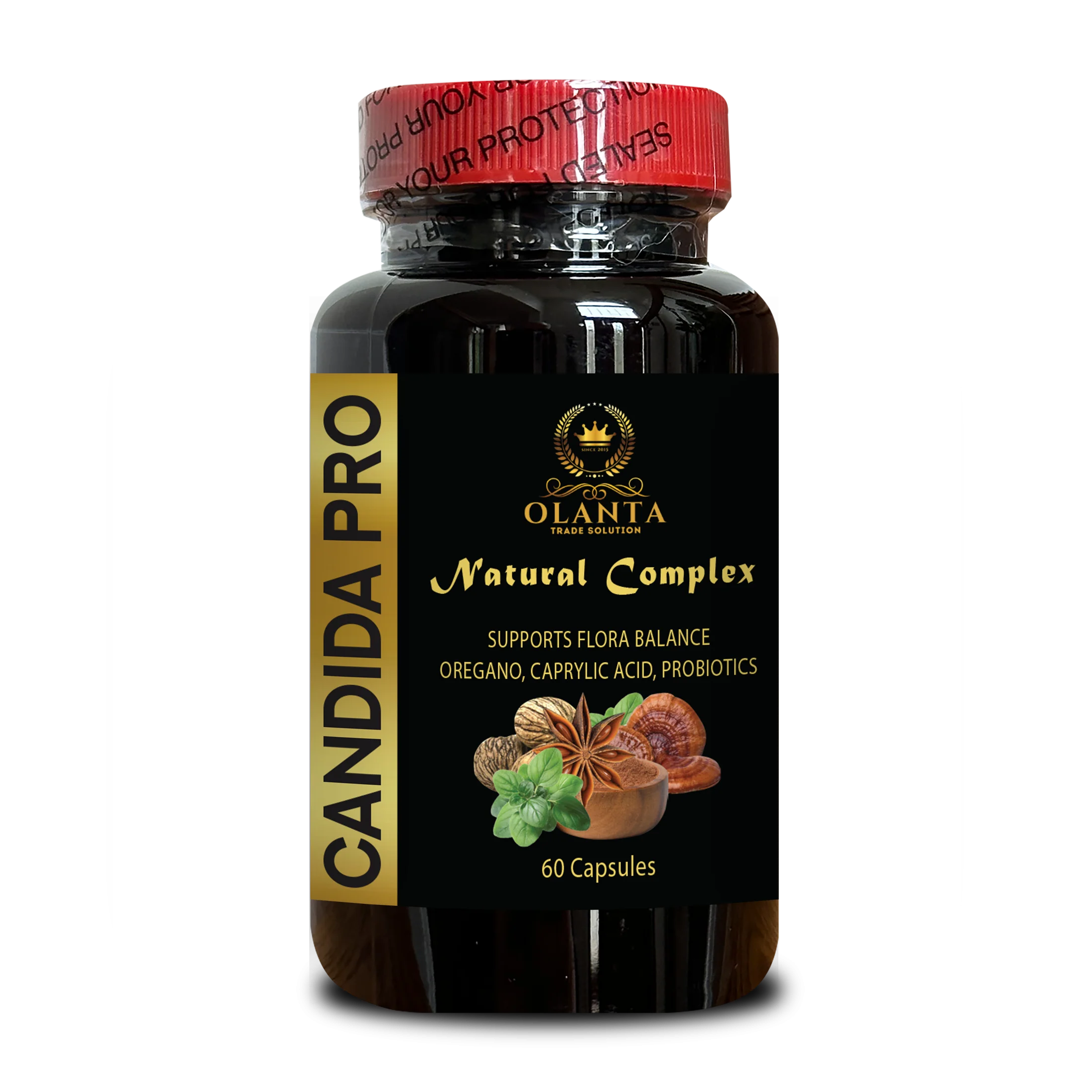 CANDIDA PRO - Probiotics, Wormwood, Aloe Vera, Arabinogalactan, Oregano Leaf Powder, Caprylic Acid, Protease, digestive cleanse - 1 Bottle