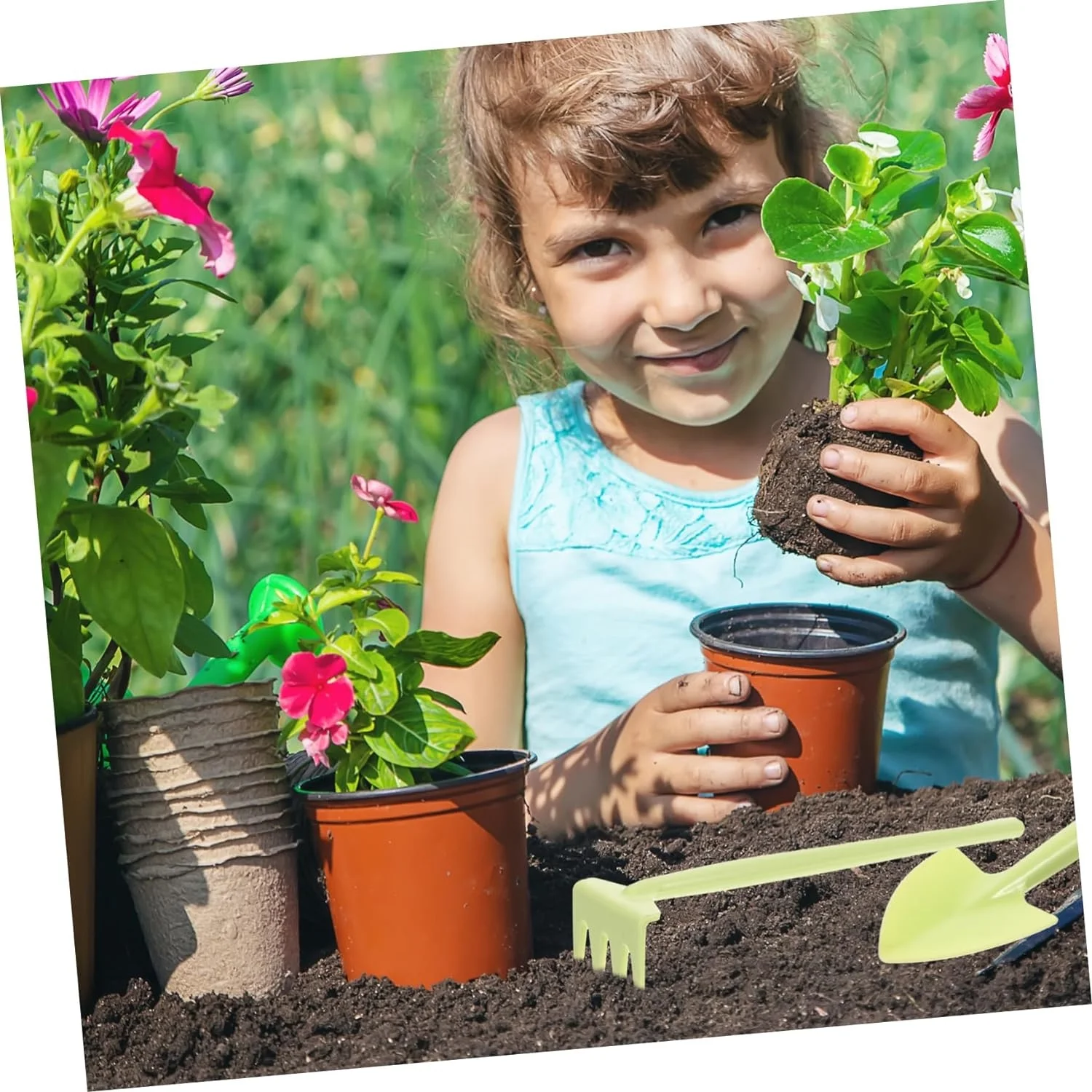 1 Set Gardening Three Piece Set Gifts Terrarium Kit Plant Care Kit The Gift Hand Rake Garden Tool Planting Trowel Root Trowel Mothers Day Gardening Child Mini Plastic Hoe