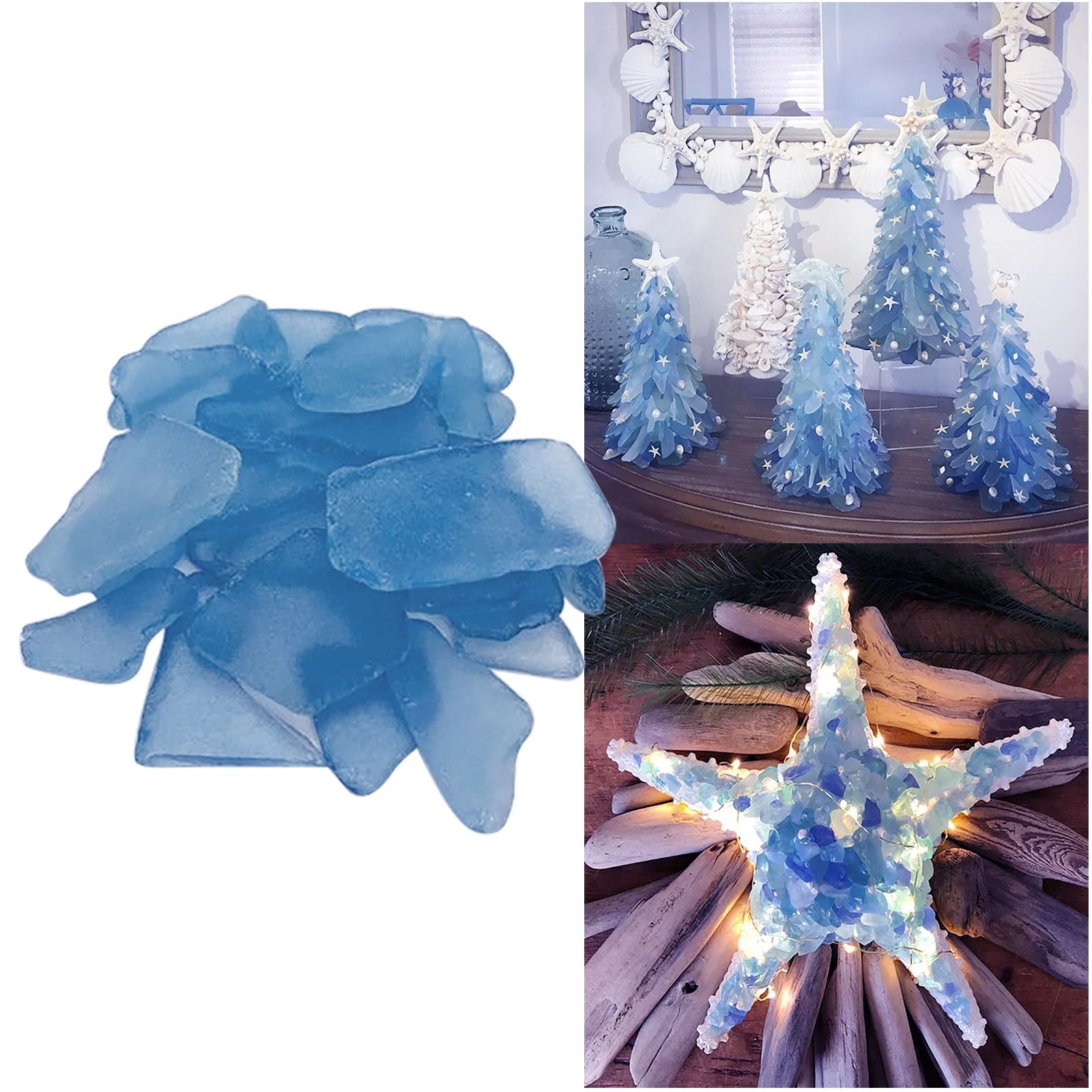 Diy Sea Glass Beach Christmas Tree Decorate Sanding Material Sheet Bulk 500G,Home DIY
