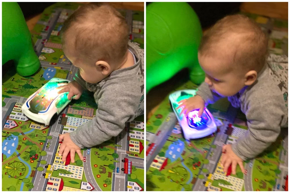 Lnkoo Electric Car Play Vehicle, with Bright Flashing 4D Lights & Real Siren Sounds