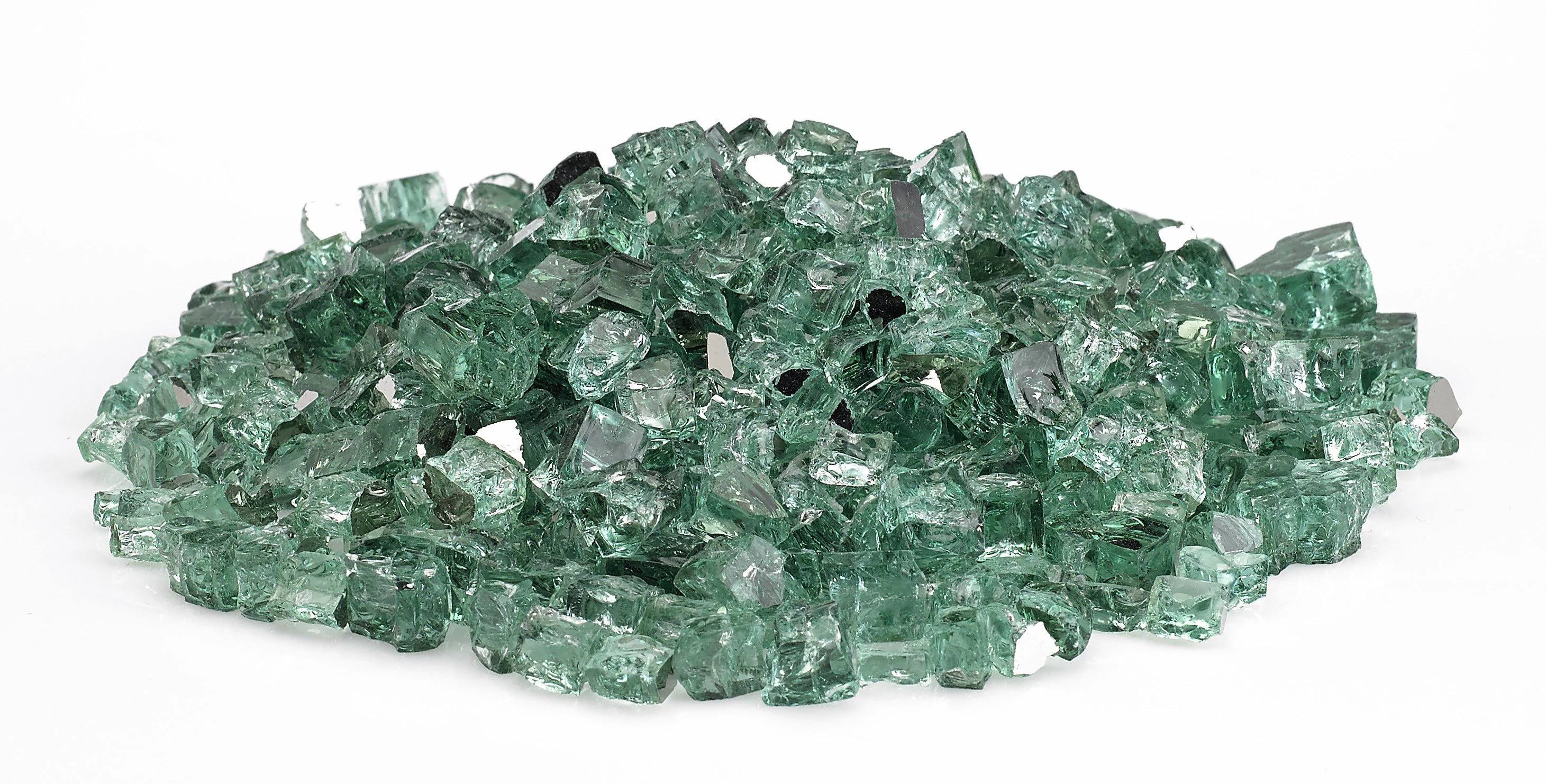 American Fire Glass AFF-EVGRRF12-10-J 0.5 in. Evergreen Reflective Fire Glass - 10 lbs