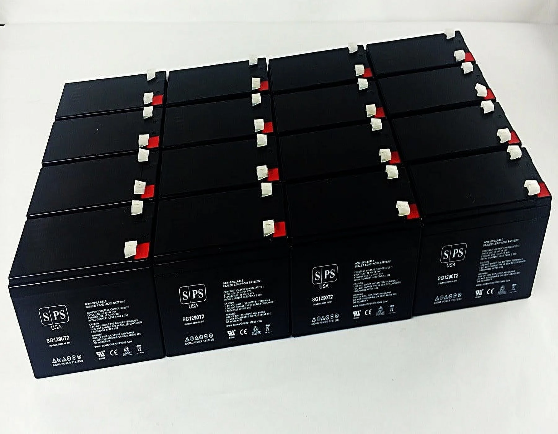 SPS Brand 12V 9Ah Replacement Battery (SG1290T2) for Lawn Mower (Terminal T2) (50 Pack)