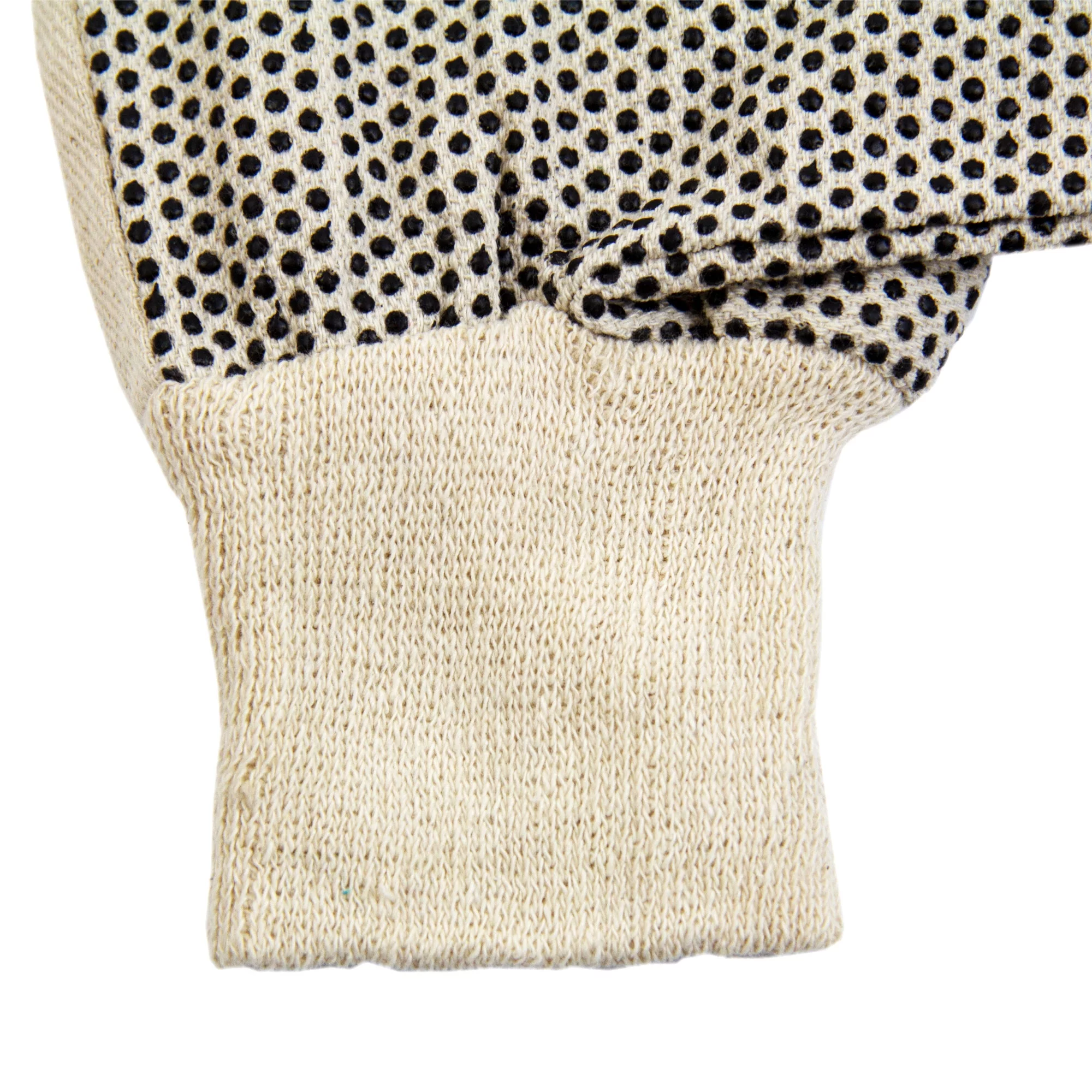 12 Pairs Large Cotton Canvas Knit Protection Work Gloves with Black PVC Dots for Hand Grip Painter Mechanic Gardening Glove for Men Women Beige 24 Count Bulk