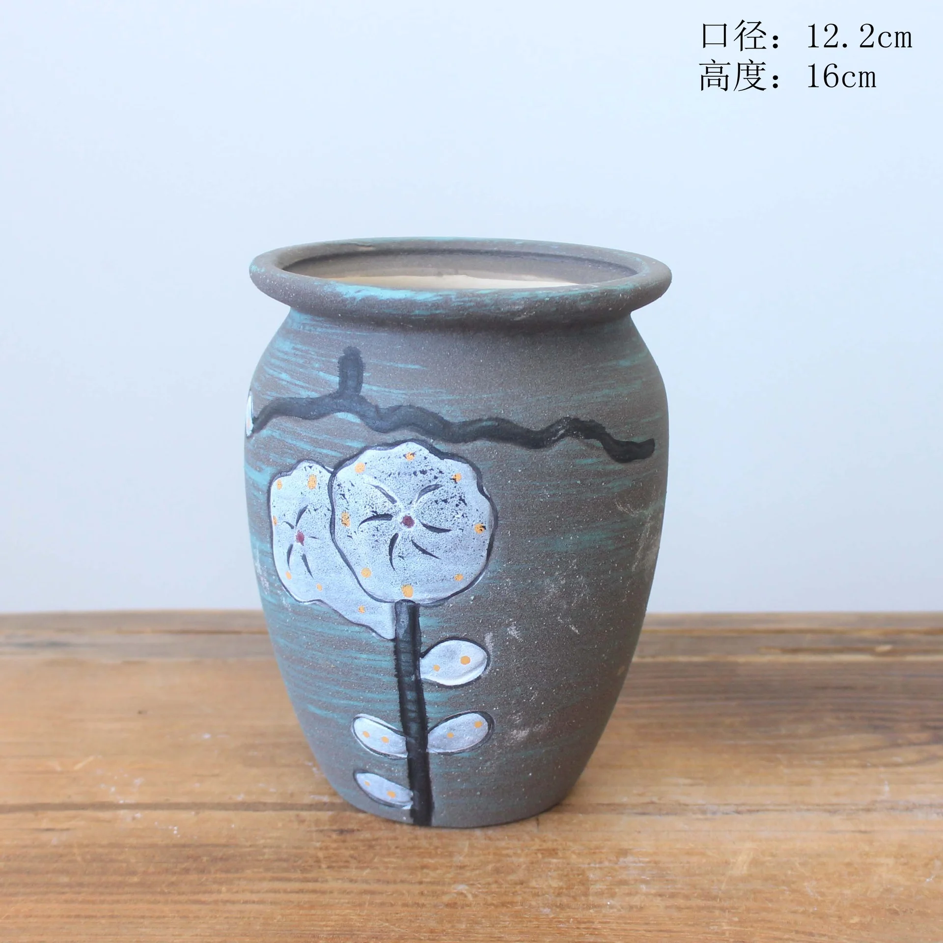 LivNxt Ceramic Succulent Planter - Hand-painted Rustic Flower Pot for Succulent Plants