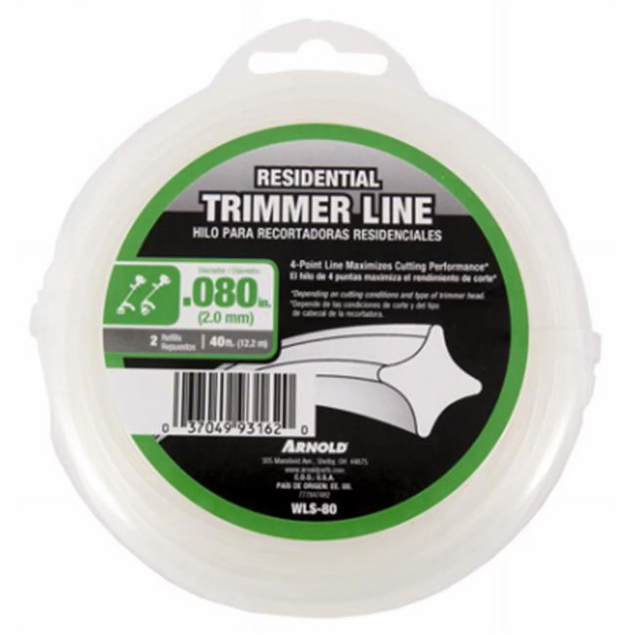 Arnold 247312 0.08 in. x 40 ft. Twisted Trimmer Line  Black Pack of 12