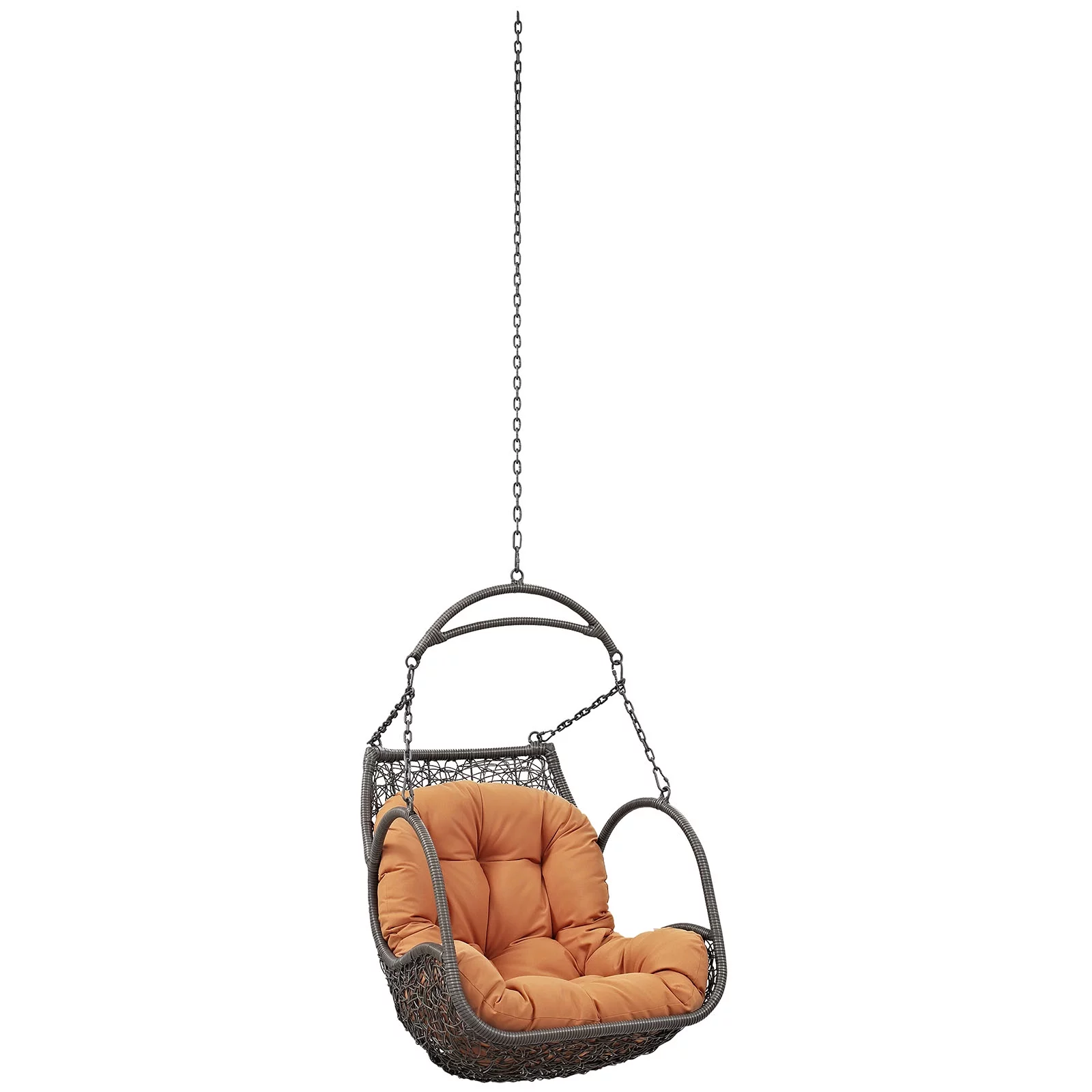 Modway Arbor Outdoor Patio Swing Chair Without Stand in Orange