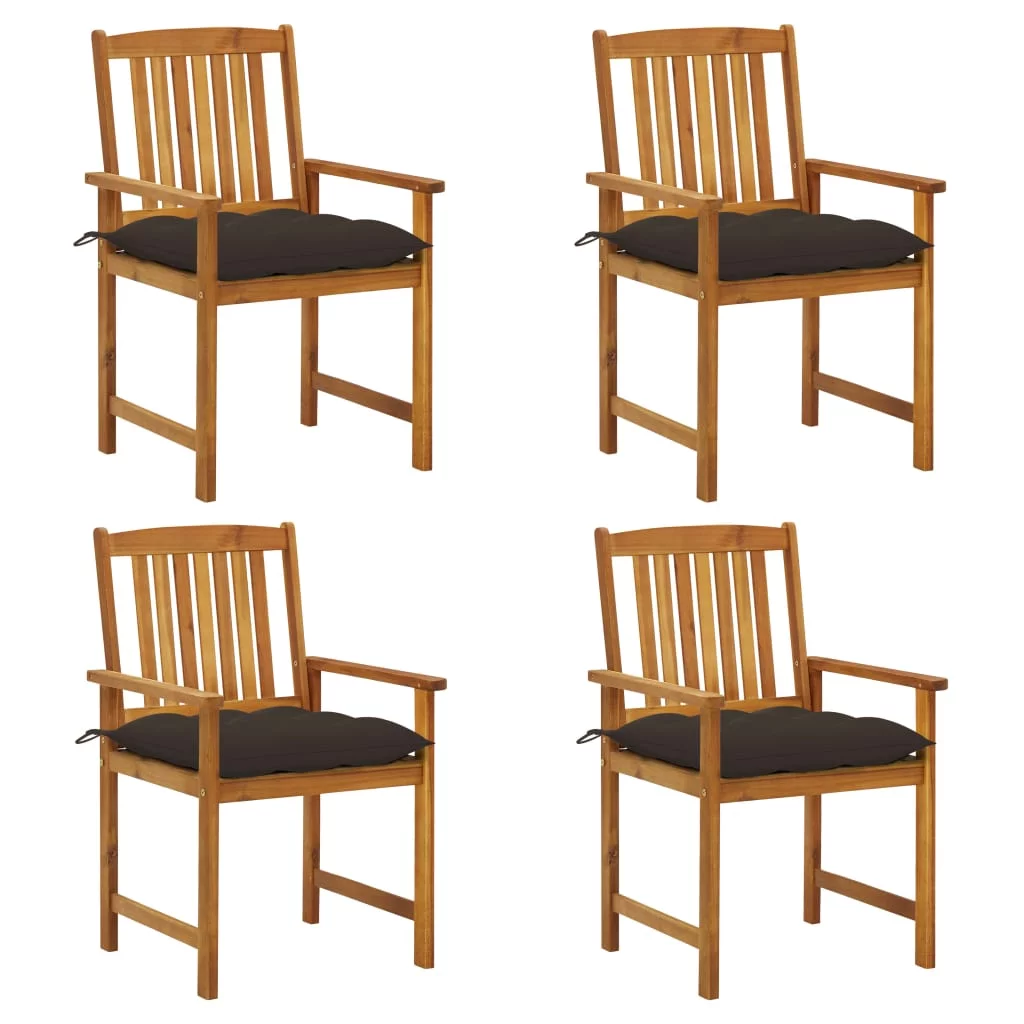 Irfora Patio Chairs with Cushions 4 pcs Solid Acacia Wood