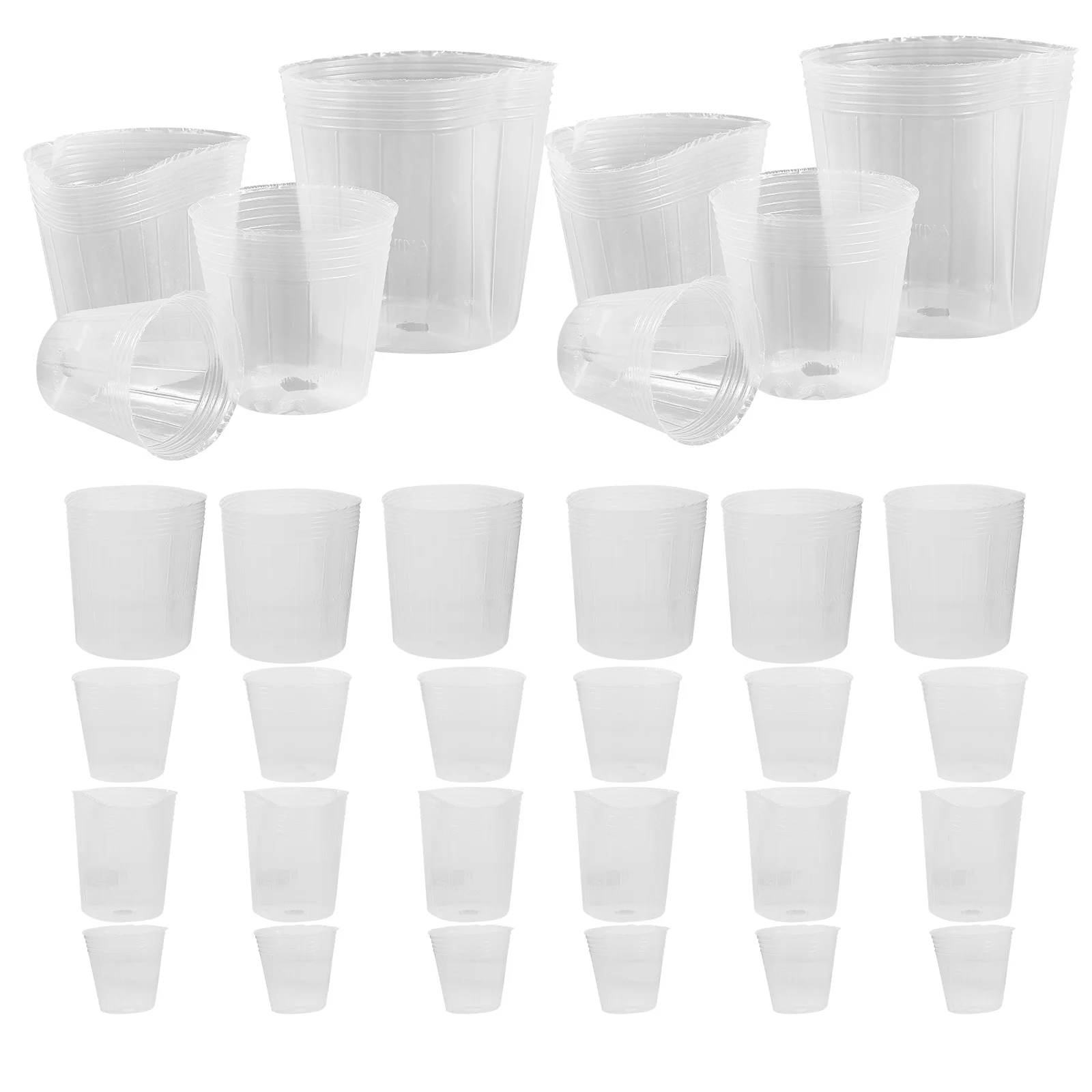 Guichaokj 36pcs Plant Nursery Pots Transparent Plastic Gardening Pot Flower Plant Container With Drainage Hole