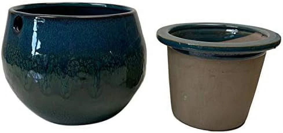 6 inch Self Watering Teardrop Plant (Teal Ocean)