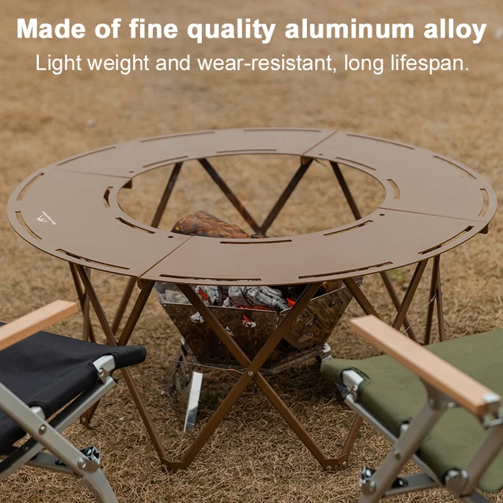 Portable Round Table for Camping, Home Courtyard, and Picnic