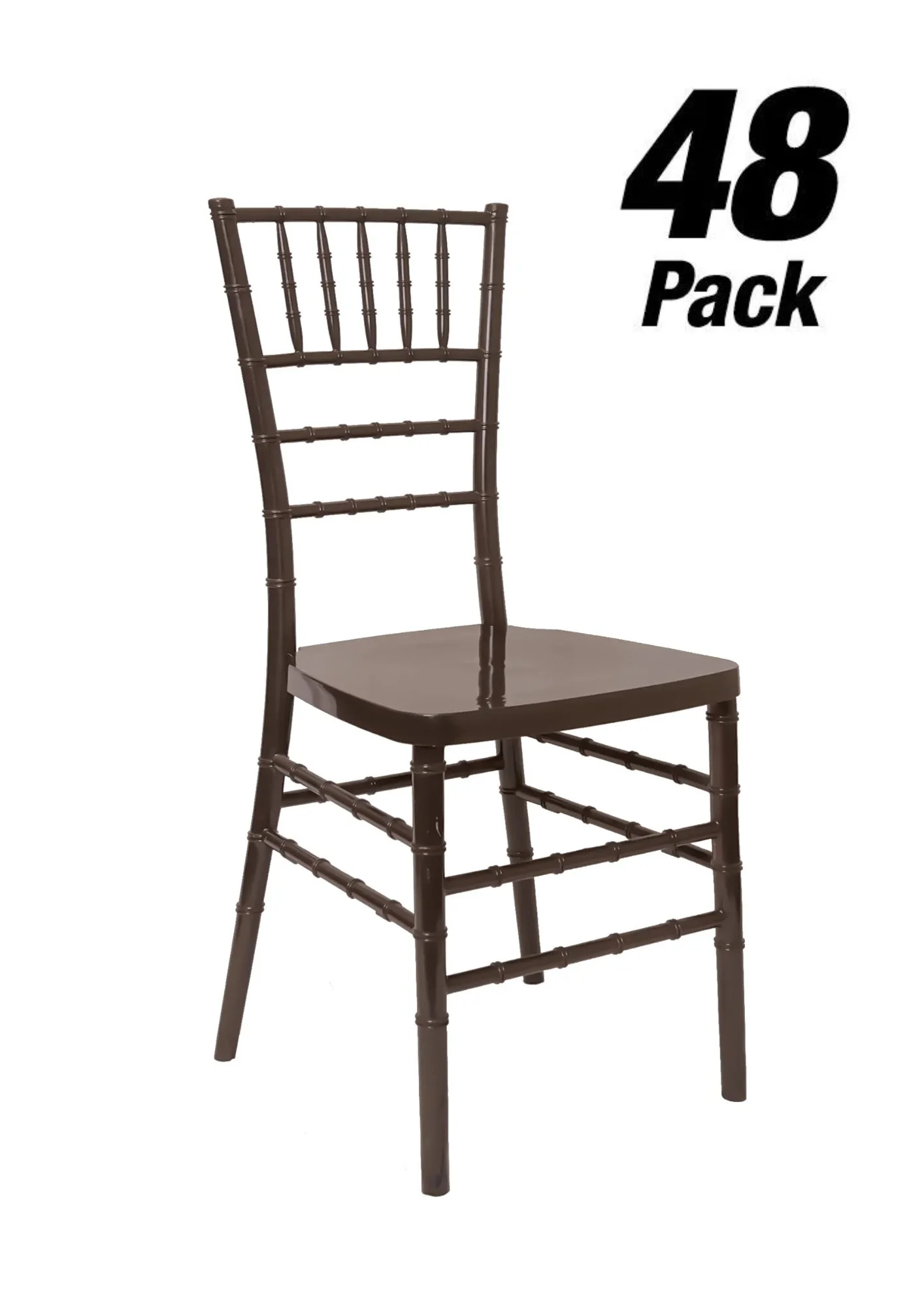 Friutwood Brown Resin Steel Skeleton Chiavari Chair, 48 Chair Bundle by Chivari