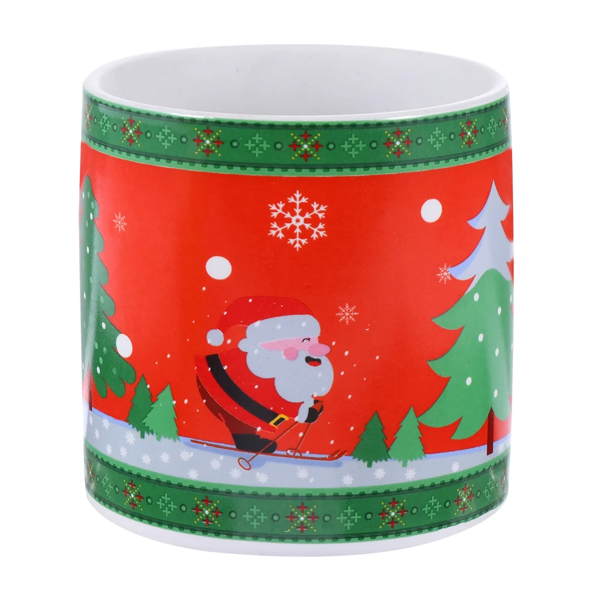 Hemoton Bonsai Pots Ceramic Flower Pots Christmas Pattern Plant Pots Without Plant