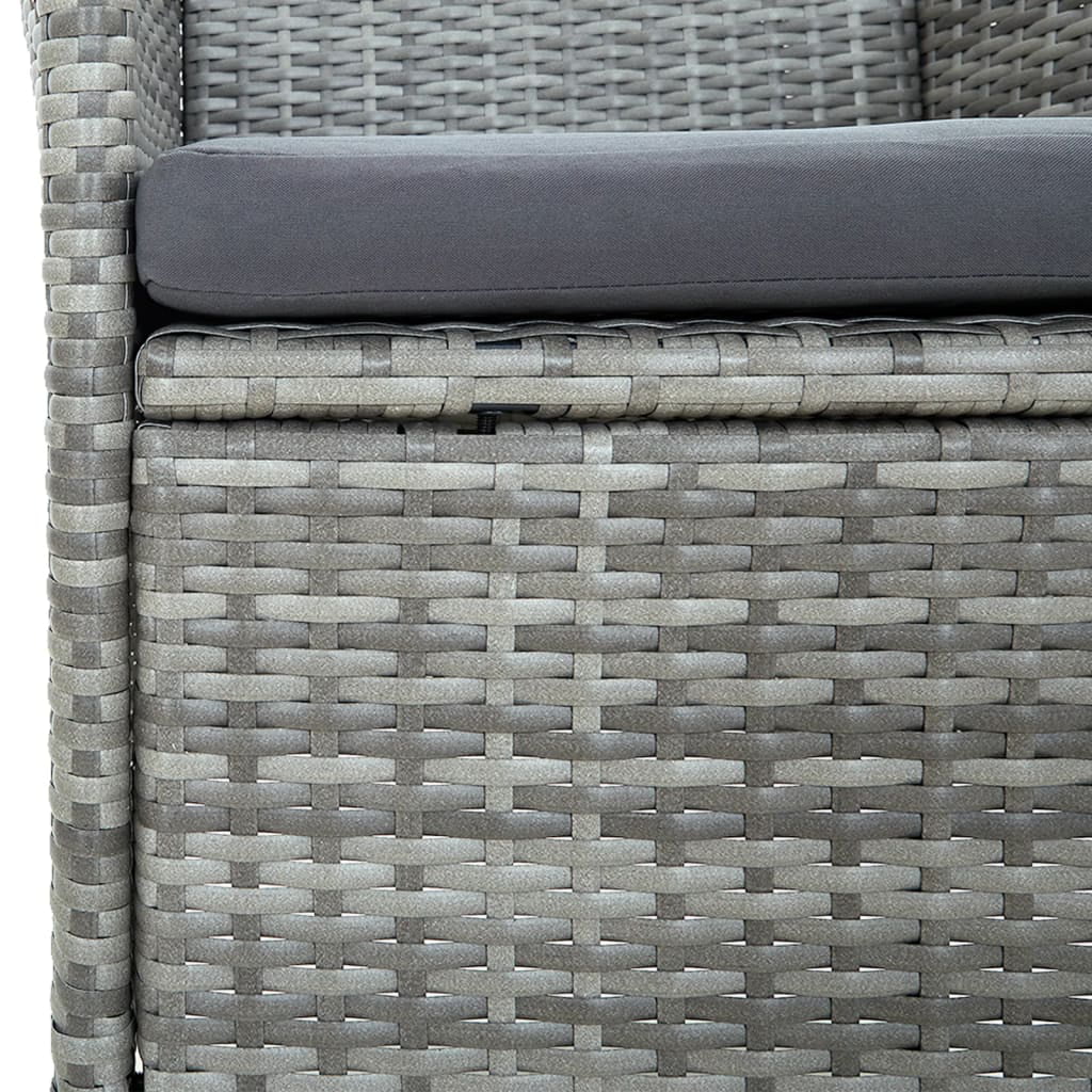 Walmeck Patio Dining Chairs 4 pcs Poly Rattan Gray
