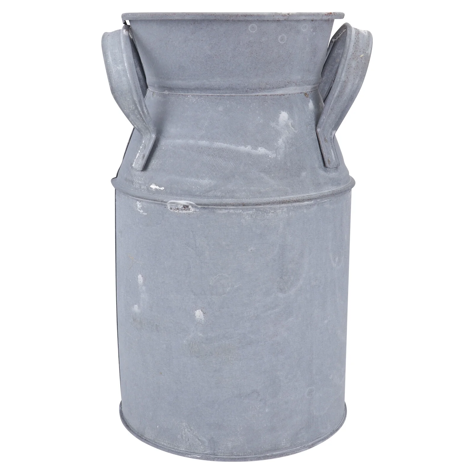 Qumonin 1PC Flower Bucket European Style Vintage Iron Sheet Floral Pot Succulent Plant Container (Silver)