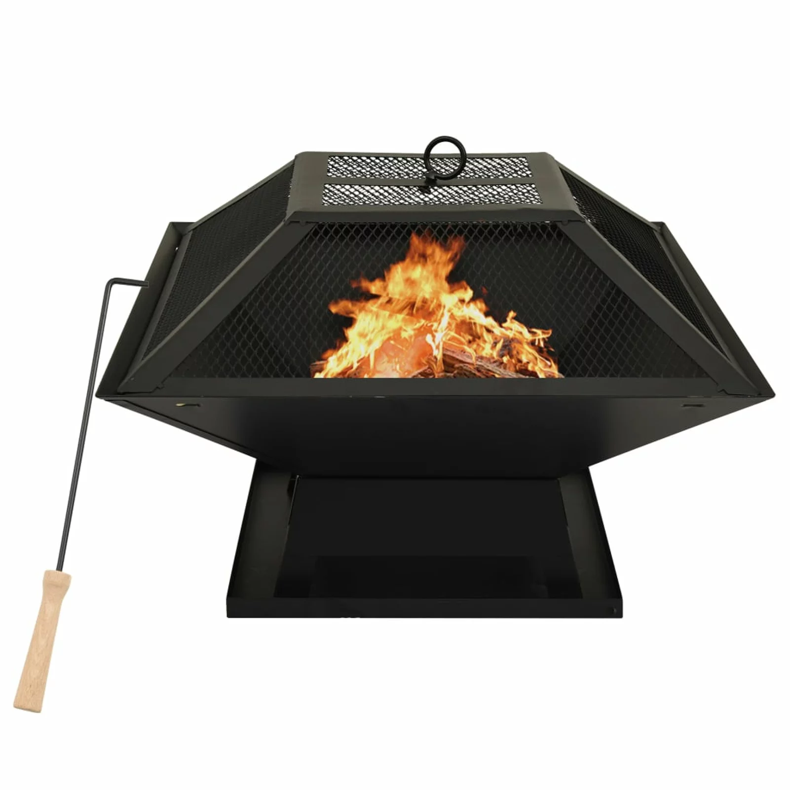 2-in-1 Fire Pit and BBQ with Poker 18.3