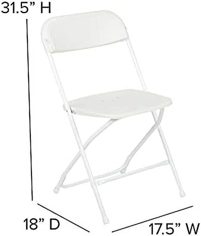 JYHOME - White Plastic - 4 Pack 650LB Weight Capacity Comfortable Event Chair - Lightweight