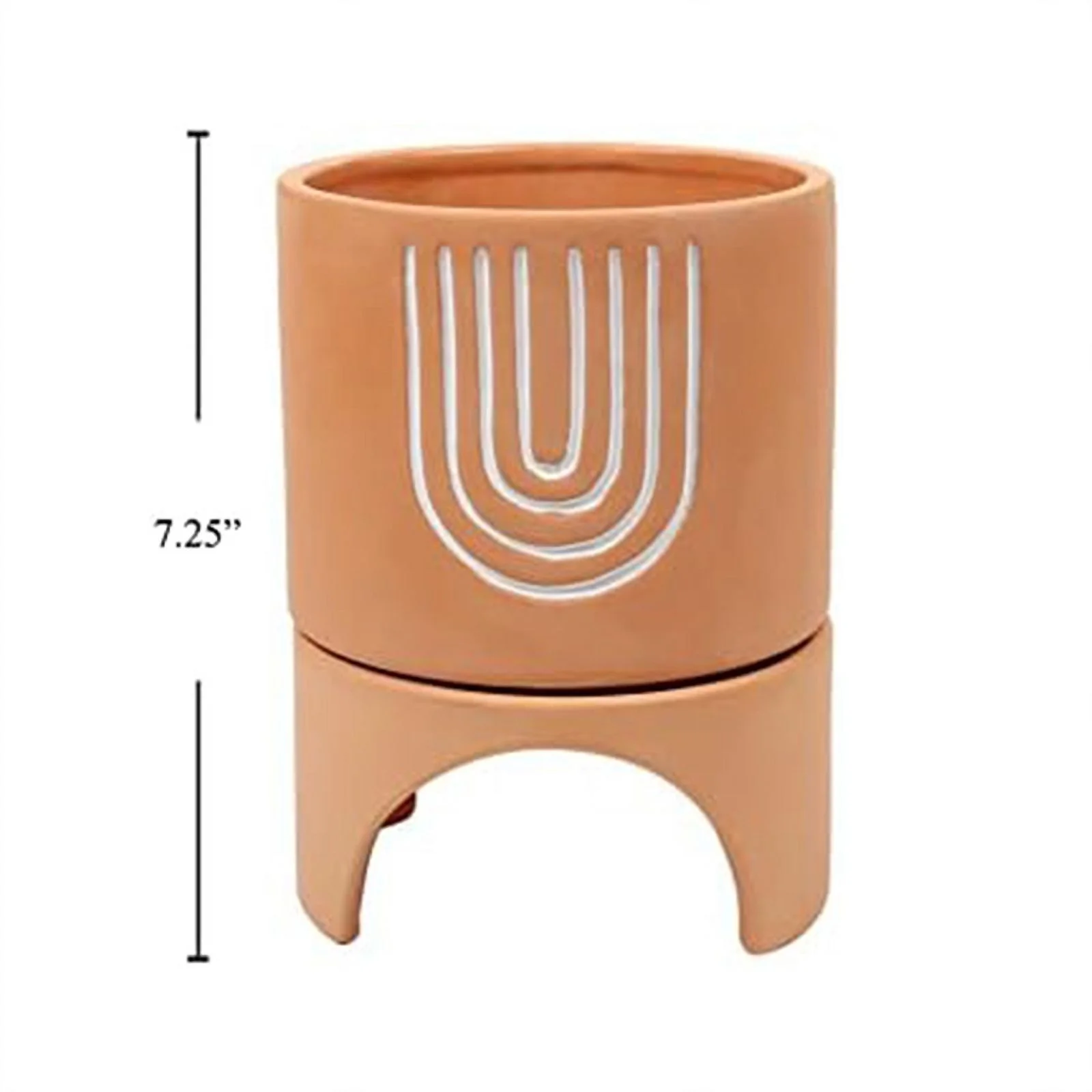 Truu Design Orange Ceramic Planter with Stand