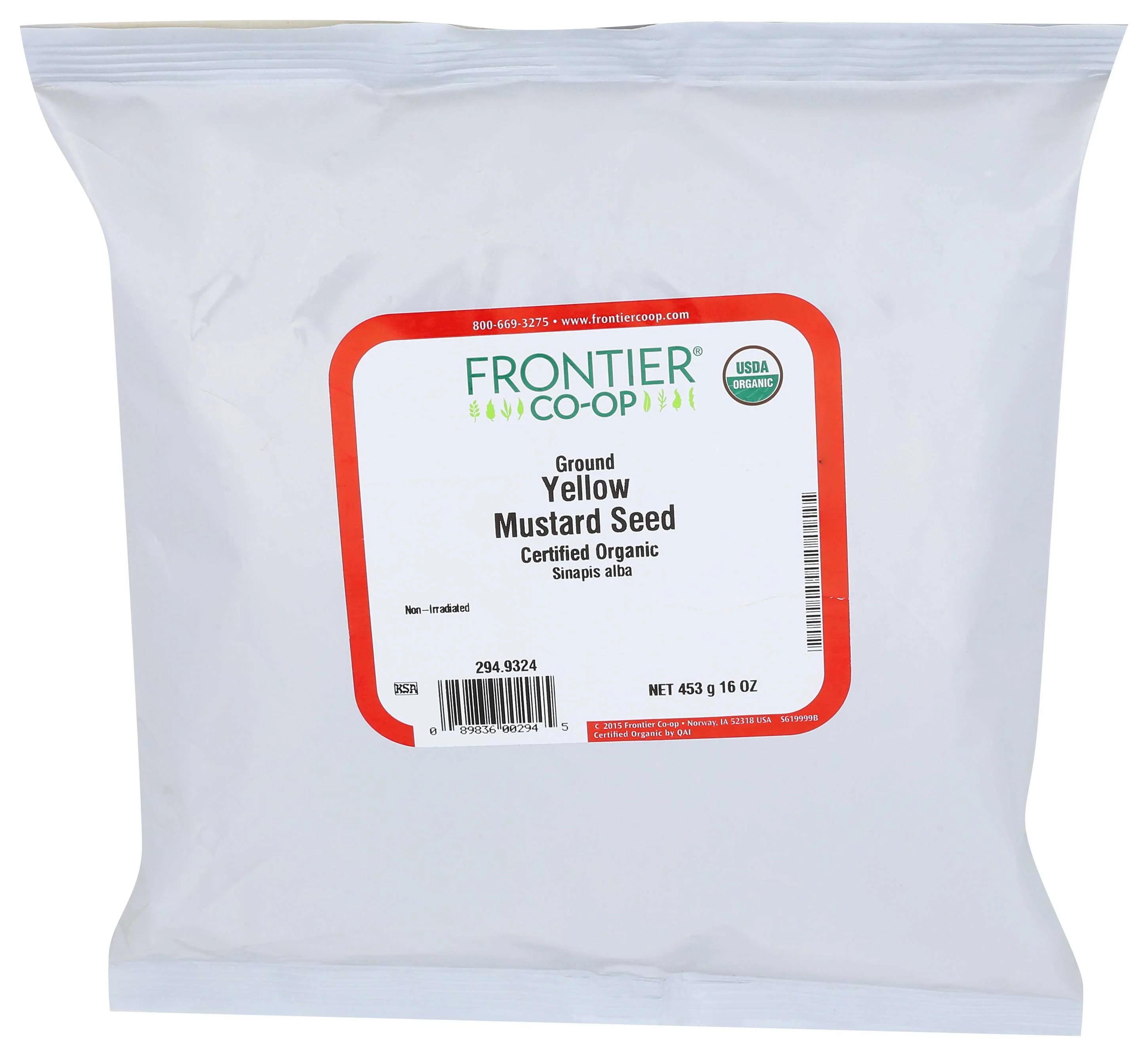 Frontier Herb Organic Yellow Ground Mustard Seed, 16 Ounce