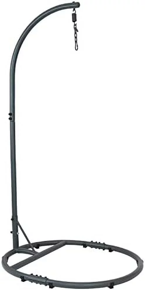 Steel Egg Chair Stand With Extra-Wide Round Base - Black Powder-Coated Finish - 76 Inches H