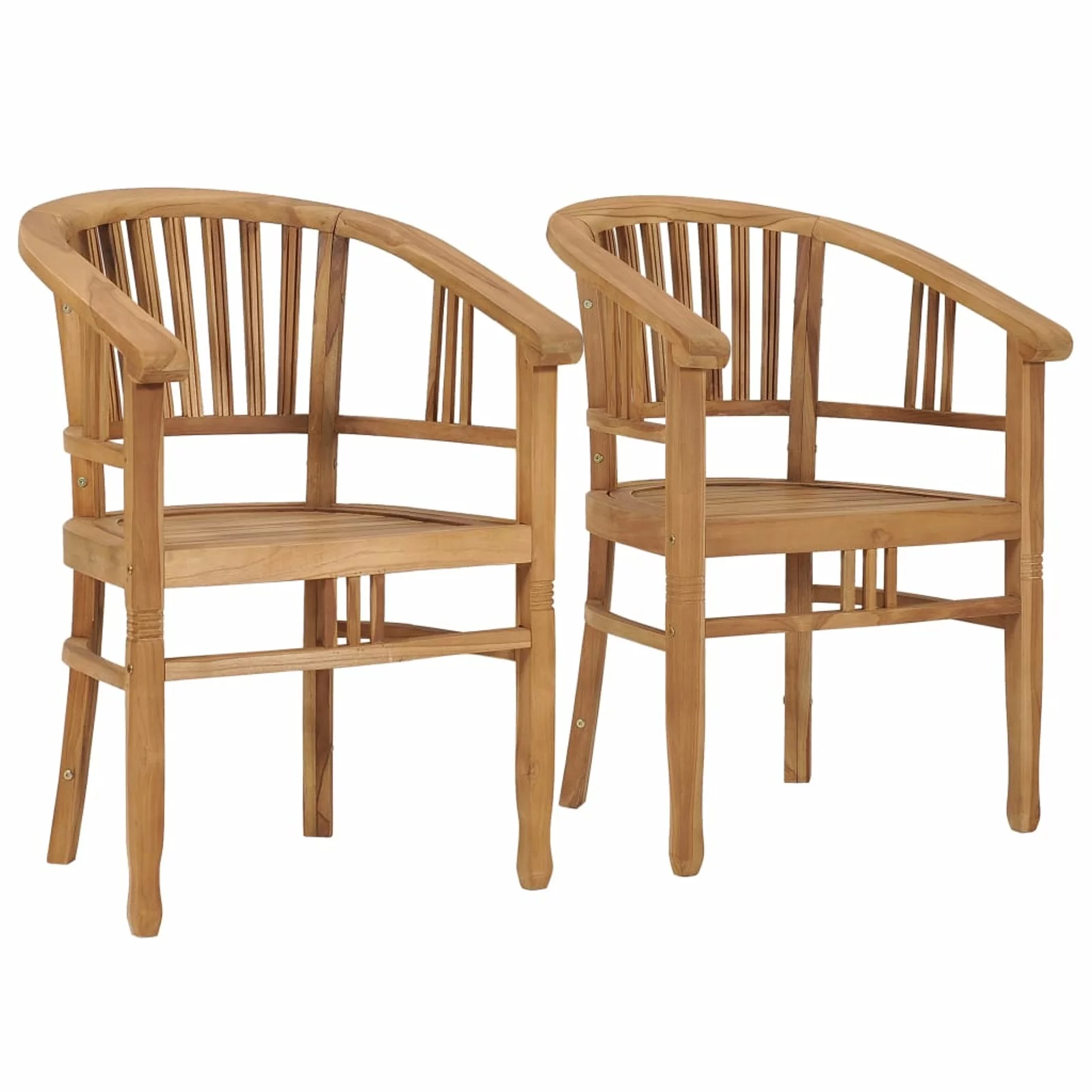 moobody Patio Chairs 2 pcs Solid Teak Wood