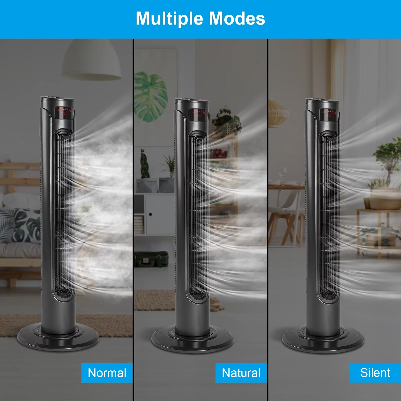 Tower Fan with Remote Control and LED Display - Stay Cool