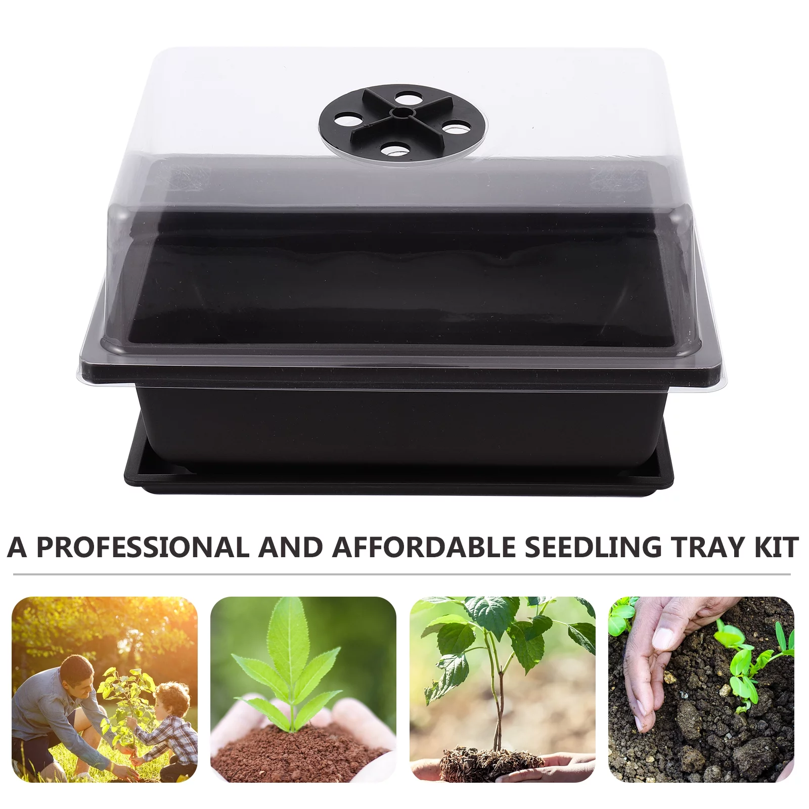 Gongxipen 2 Sets Practical Plant Tray Nursery Pots Imitation Purple Clay Basin