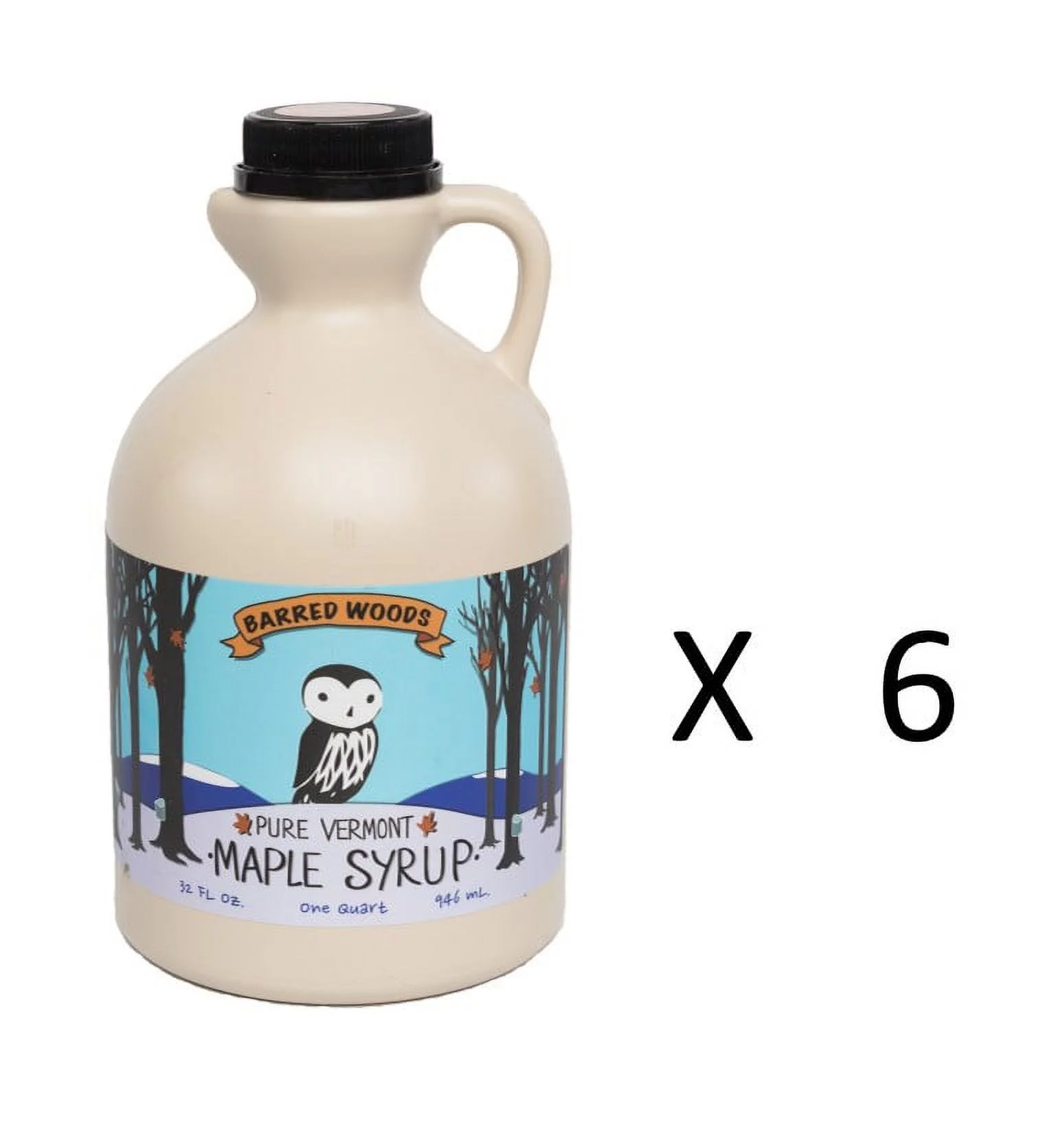 Case of 6 Quart (32 oz) Jugs Pure Vermont Maple Syrup - Grade A Amber Rich