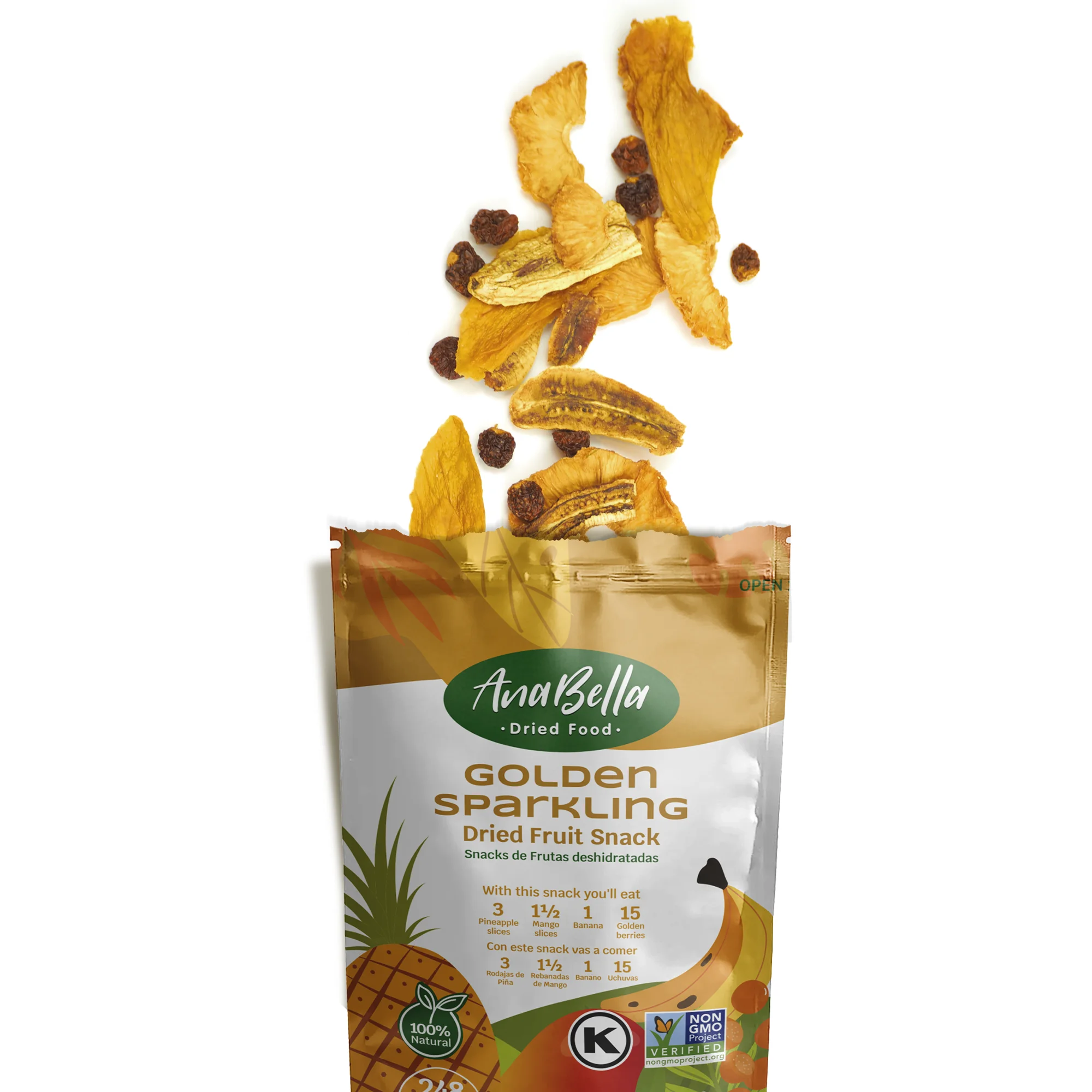 Anabella Golden Sparkling - Display Box X 6 individual container of 2.64 Oz (75 gr)