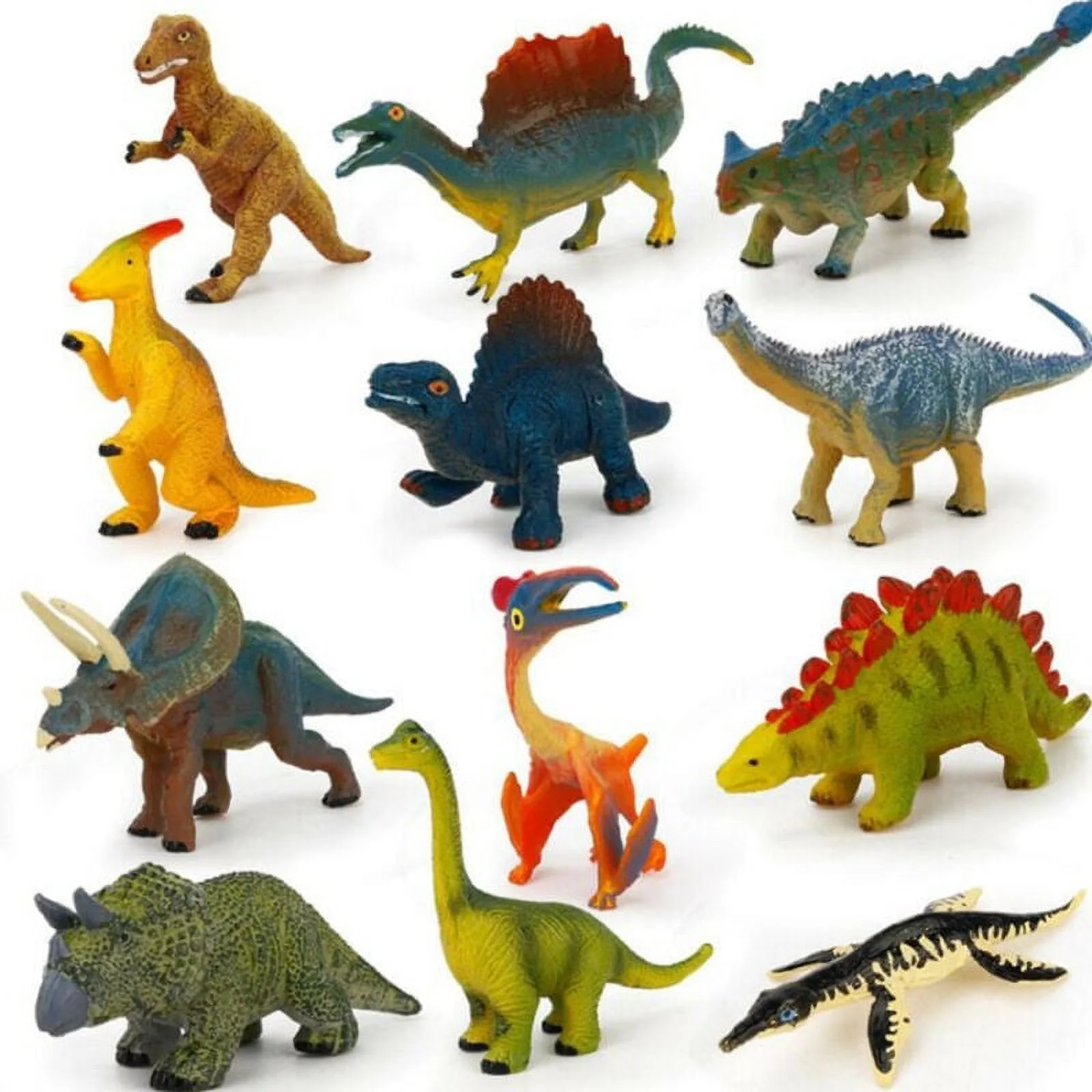 Girlsshop Animals Toys Set,12Pcs Kids Small Plastic Figures Wild Ocean Farm Animal Dinosaur Toys for Boys Girls Kids Toddlers Small Animals Playset