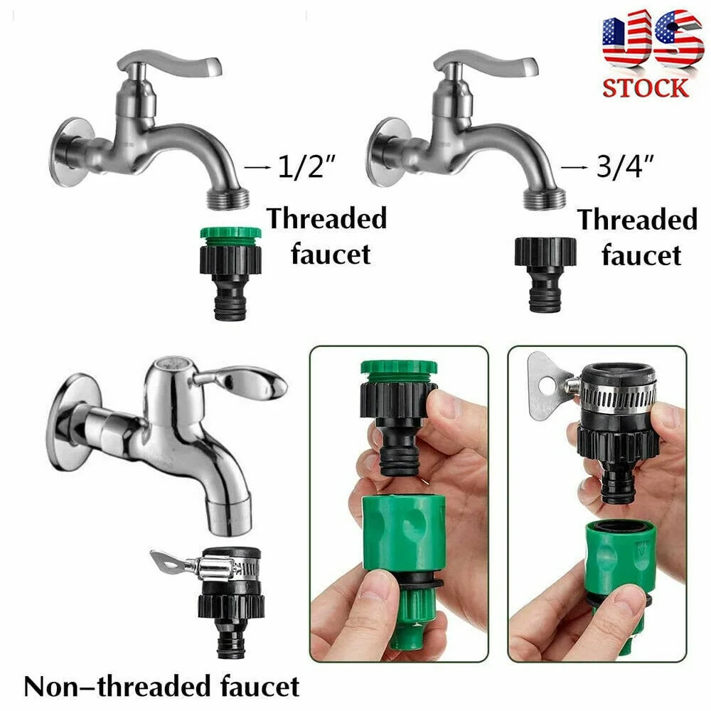 100FT Drip Irrigation System Plant Lawn Garden Watering Hose Spray Sprinkler Set