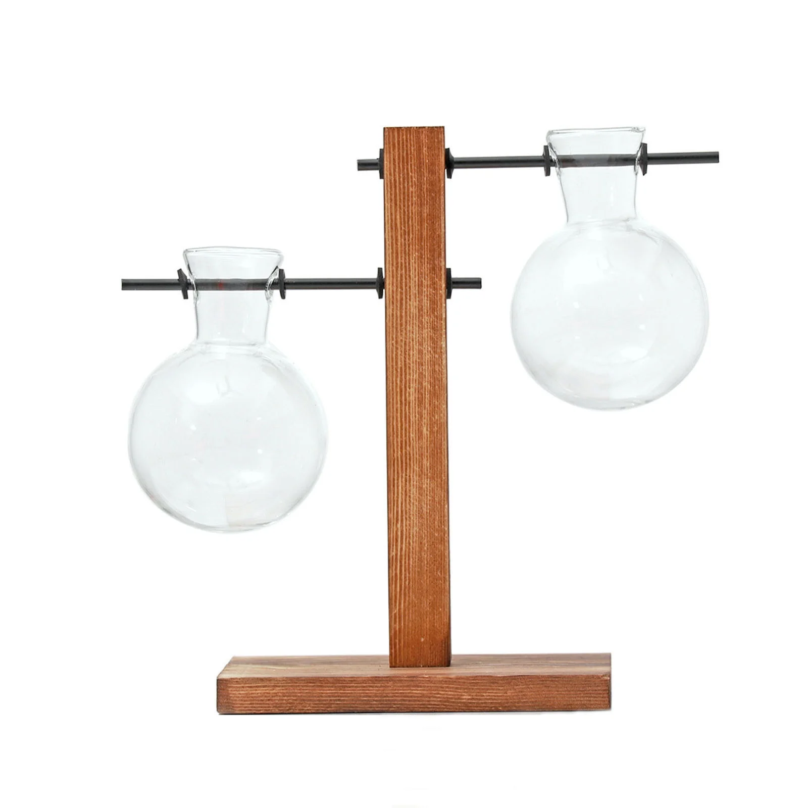 Desktop Glass Planter Bulb Vase Retro Solid Wooden Stand Hydroponics Wall Flower Pot Garden Pot Mover with Adjustable Handle Variety Pack Resin Flower Pot Indoor Flower Pot Stand *3PCS