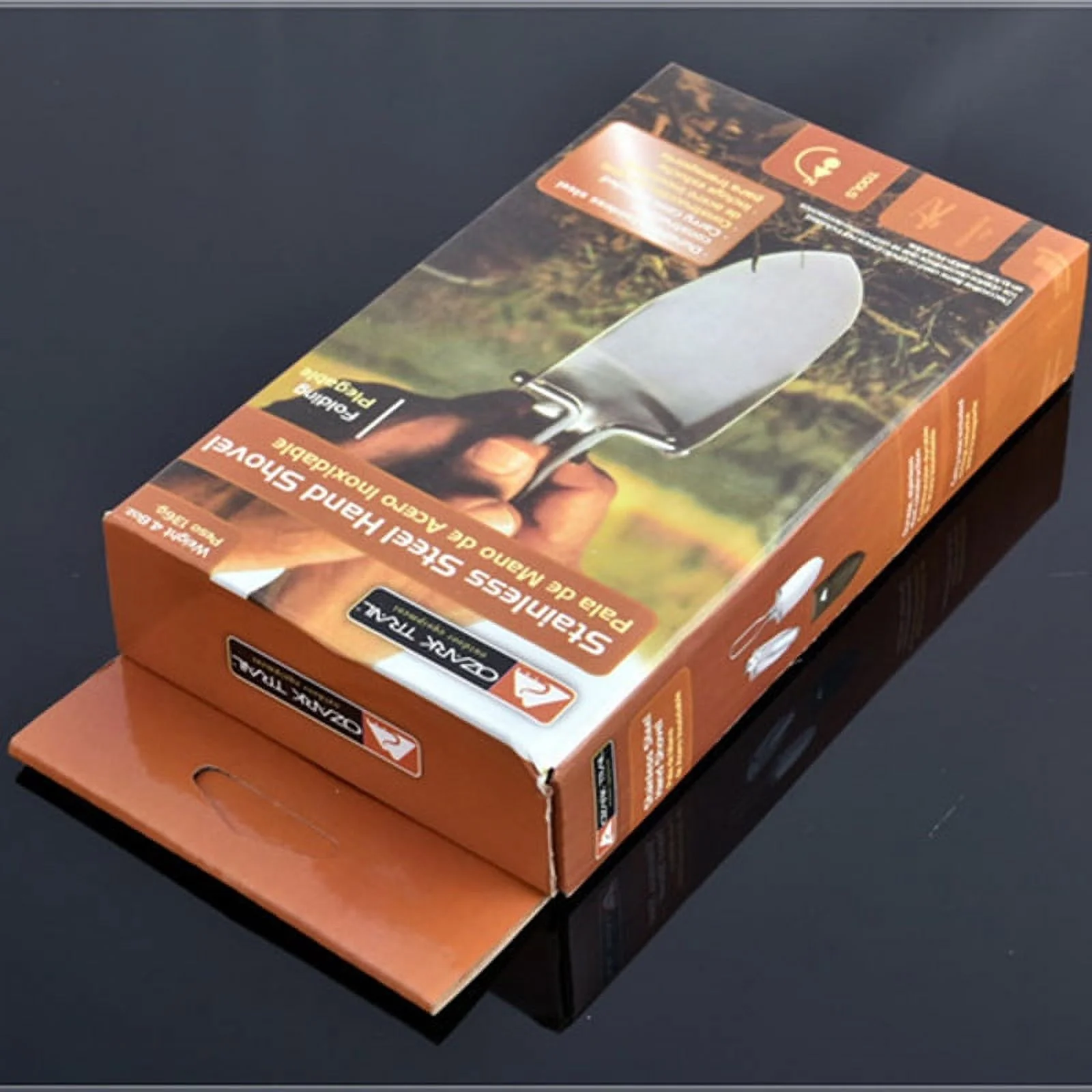 MVNSFEW Camping Rain Gear Creative Stainless Steel Folding Shovel Survival Spade Garden Tool Hiking Trowel