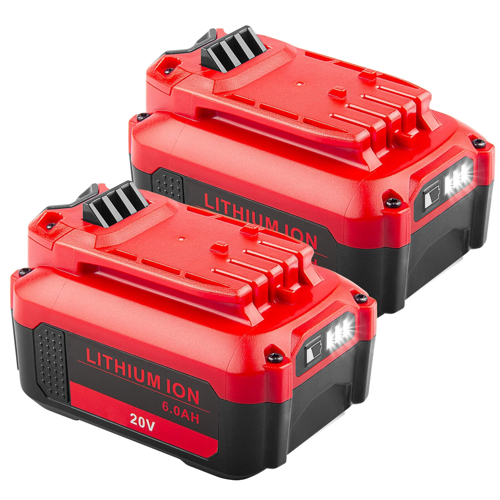 2Pcs 20 Volt Max 6.0Ah For Craftsman V20 Li-Ion Battery CMCB206 CMCB204 CMCB201