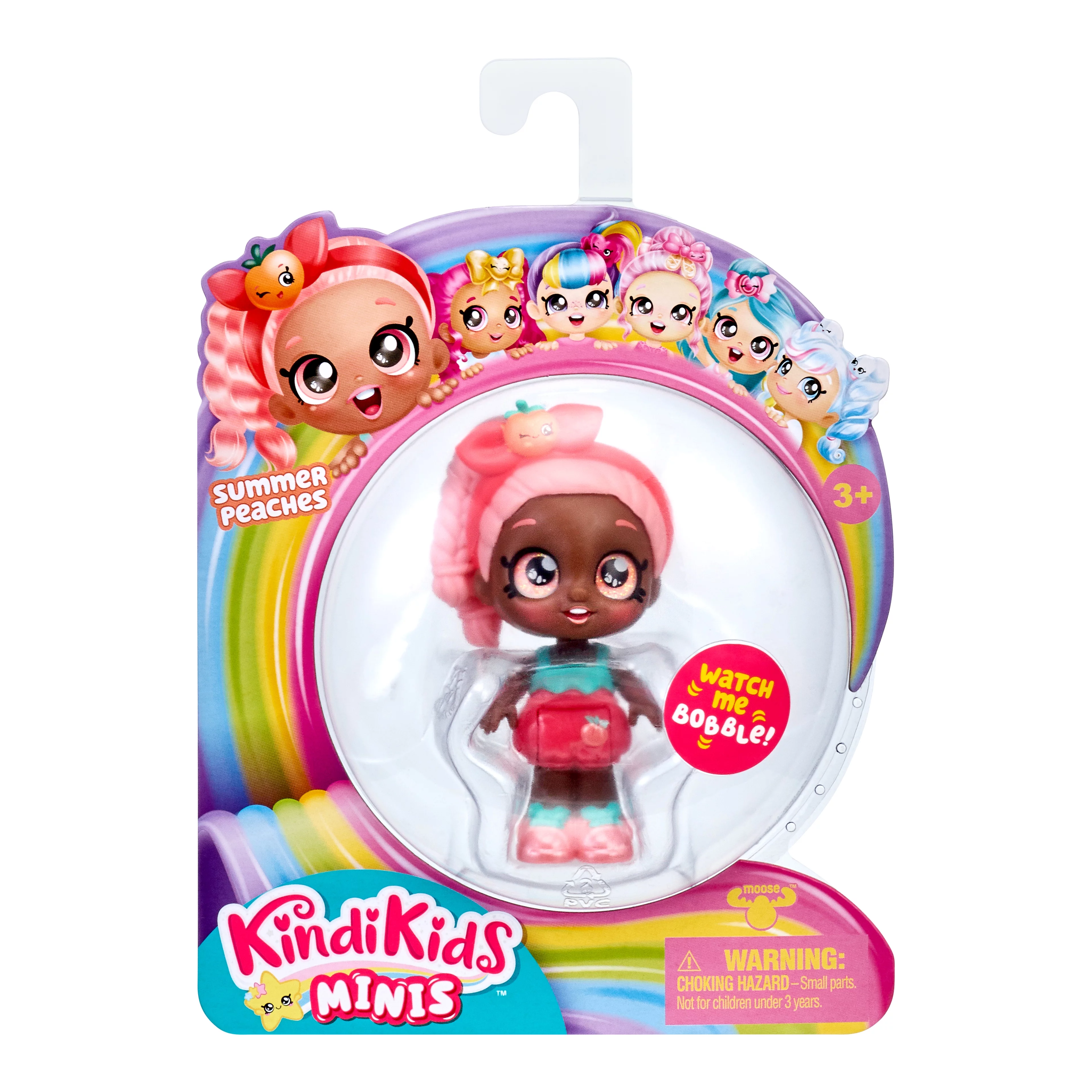Kindi Kids Minis - Summer Peaches - Posable Bobble Head Figure 1pc