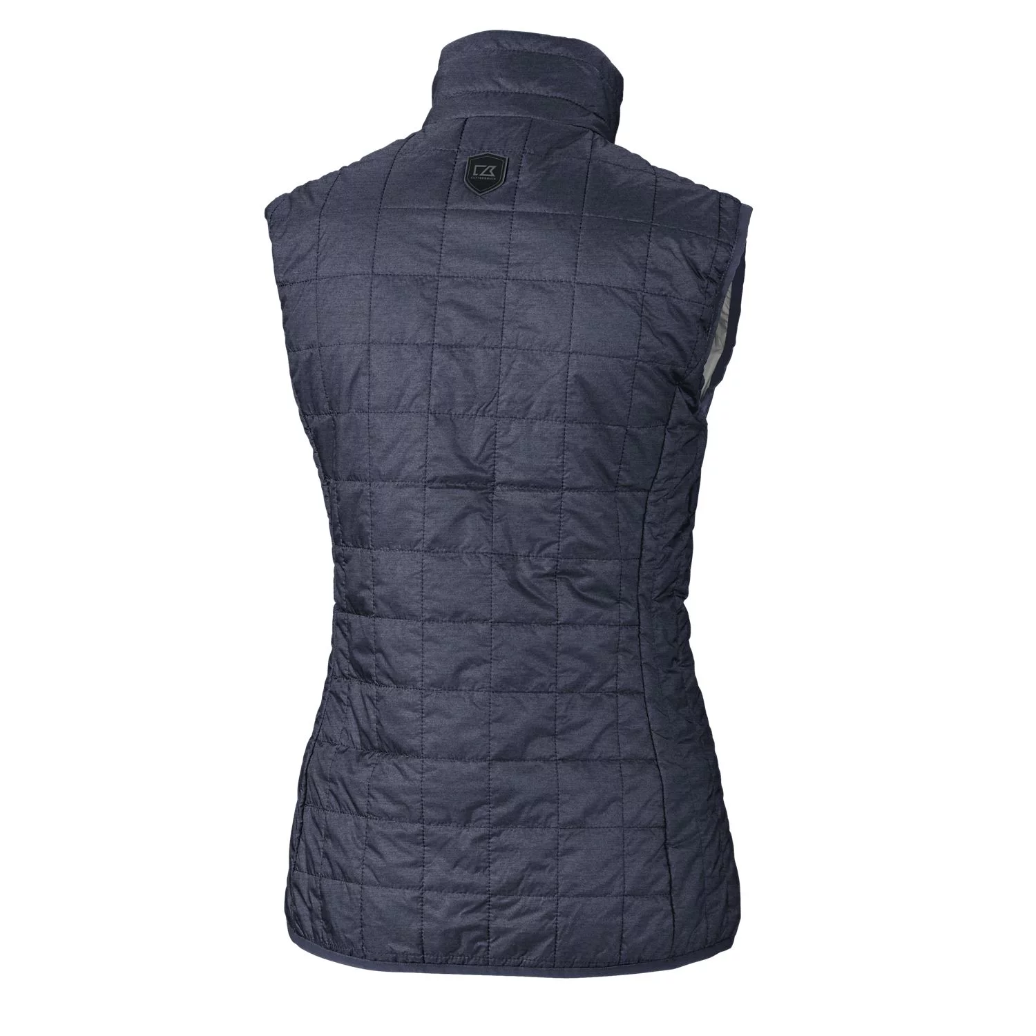 Women's Cutter & Buck Heather Navy Auburn Tigers Vault Rainier PrimaLoft Eco Full-Zip Puffer Vest