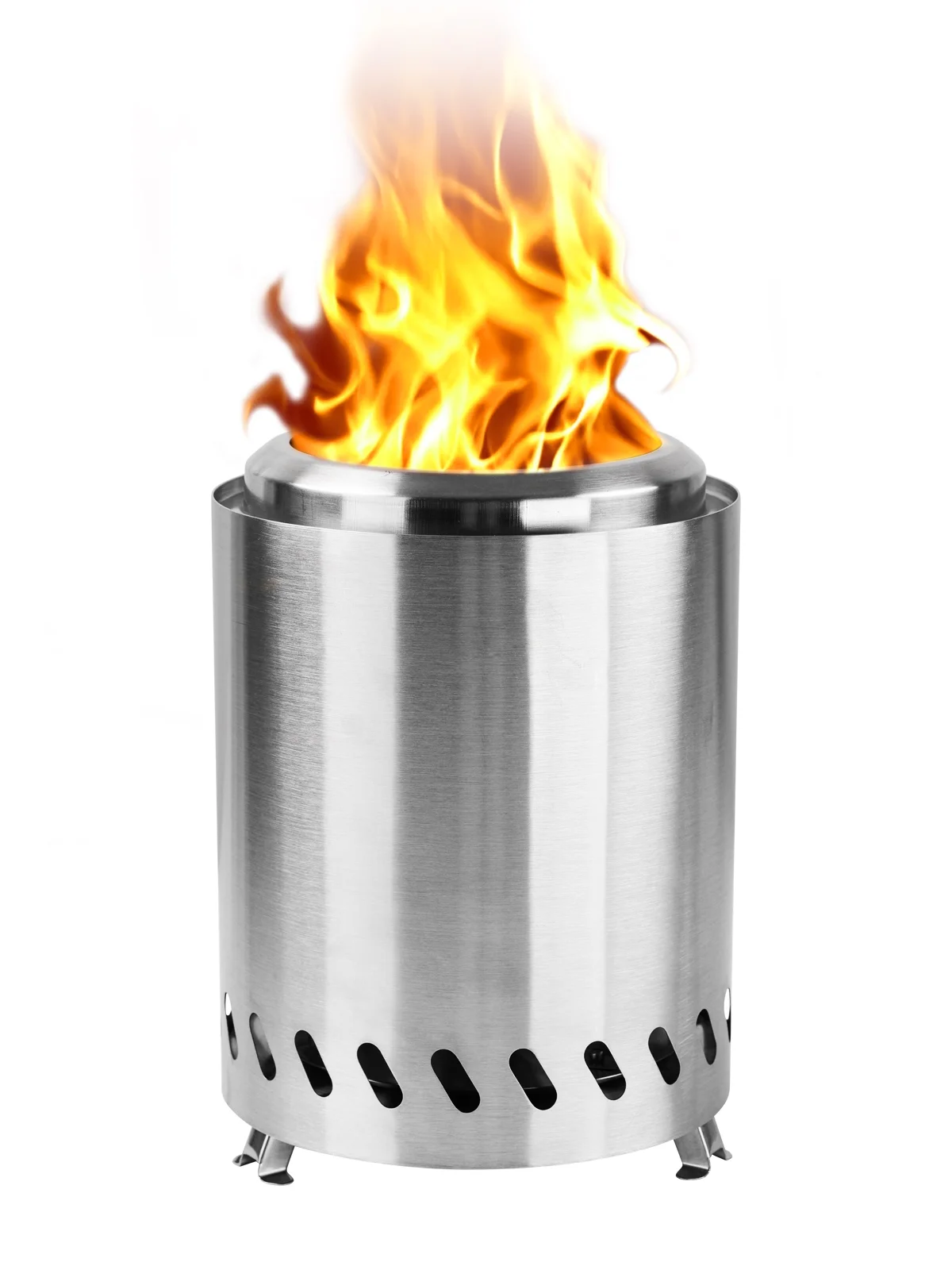 Tabletop Fire Pit Low Smoke Outdoor Mini Fire Compact & Portable with Portable Bag, Stainless Steel