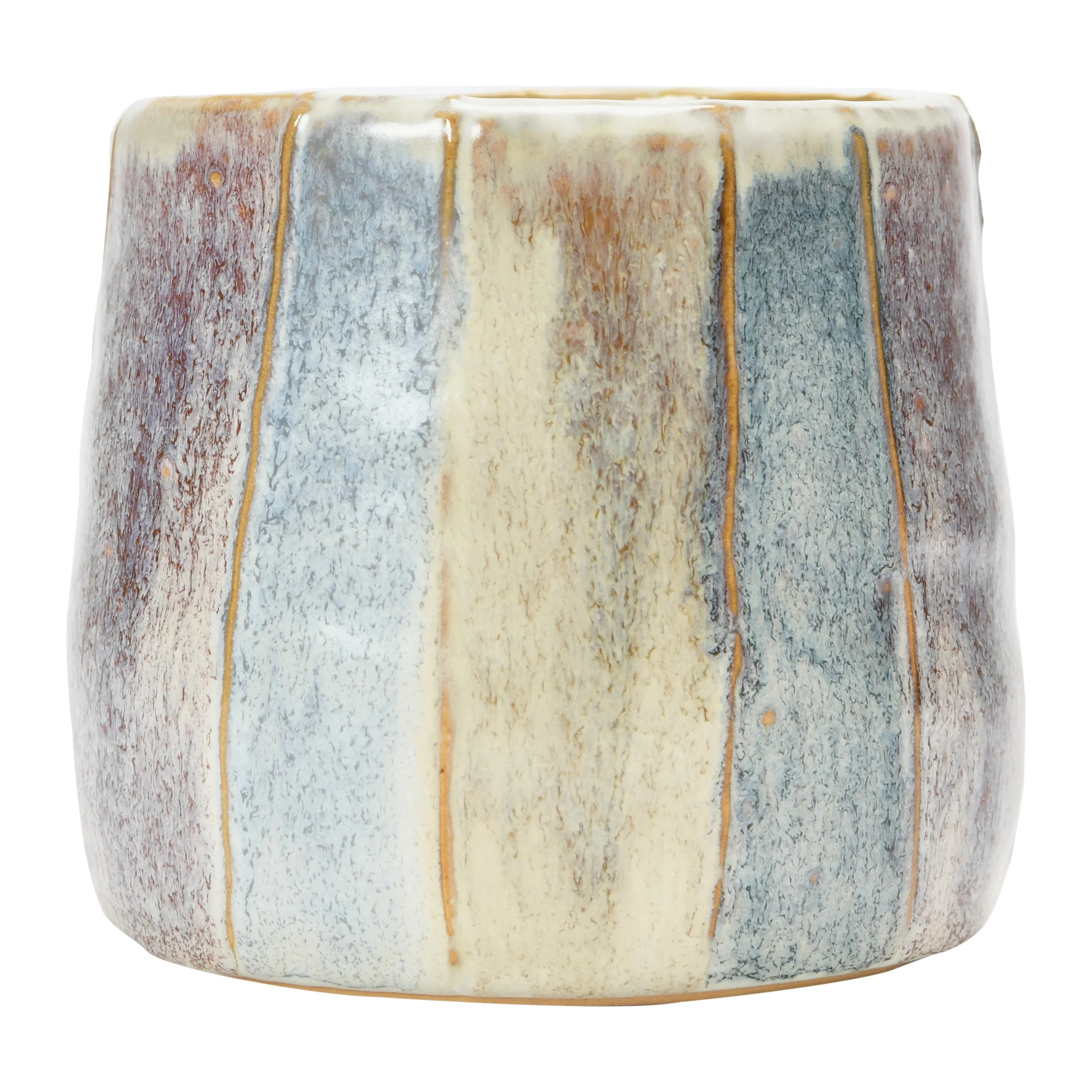 Bloomingville Hand-Painted Stoneware Flower Pot, Reactive Glaze