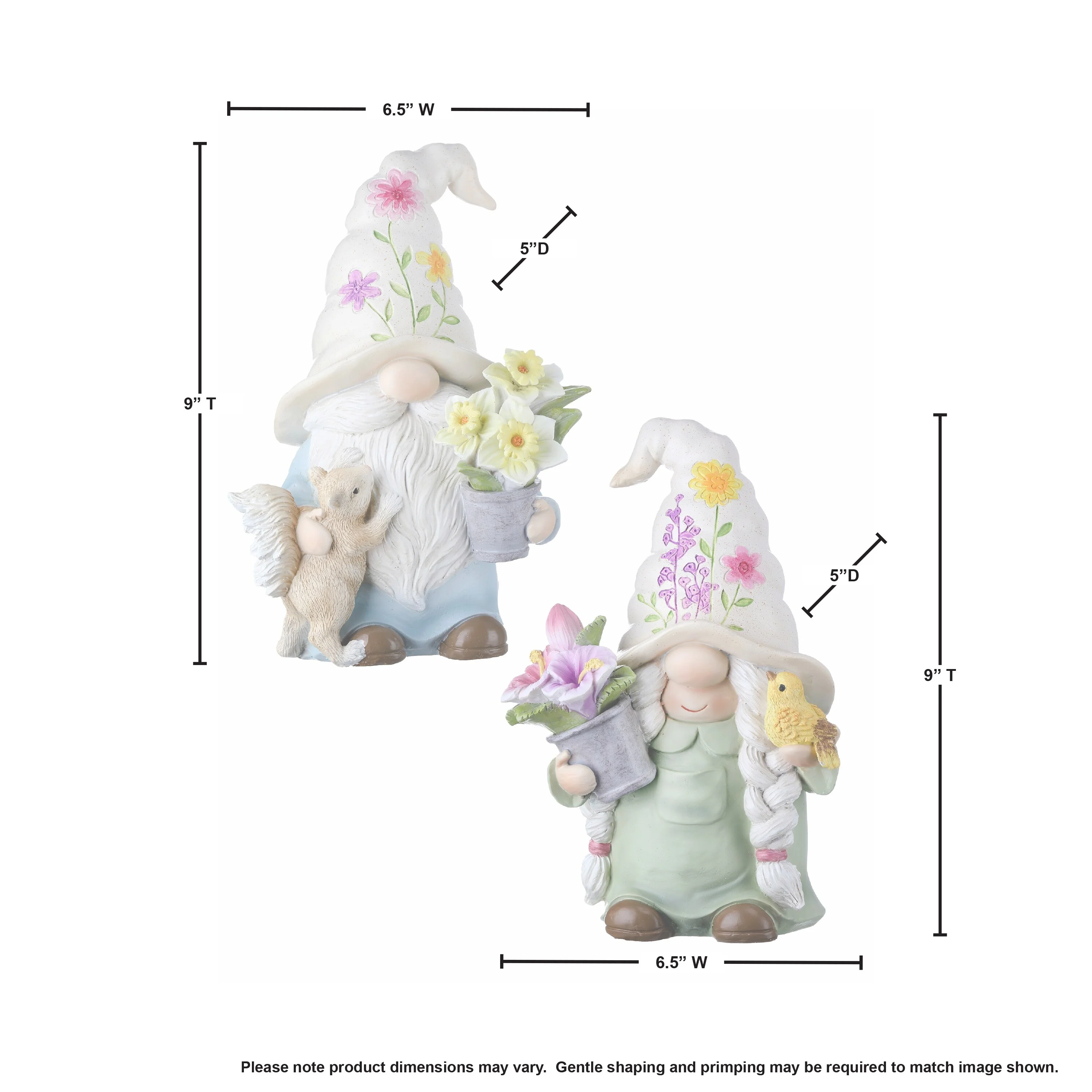 Resin Garden Gnome With  Flower 9