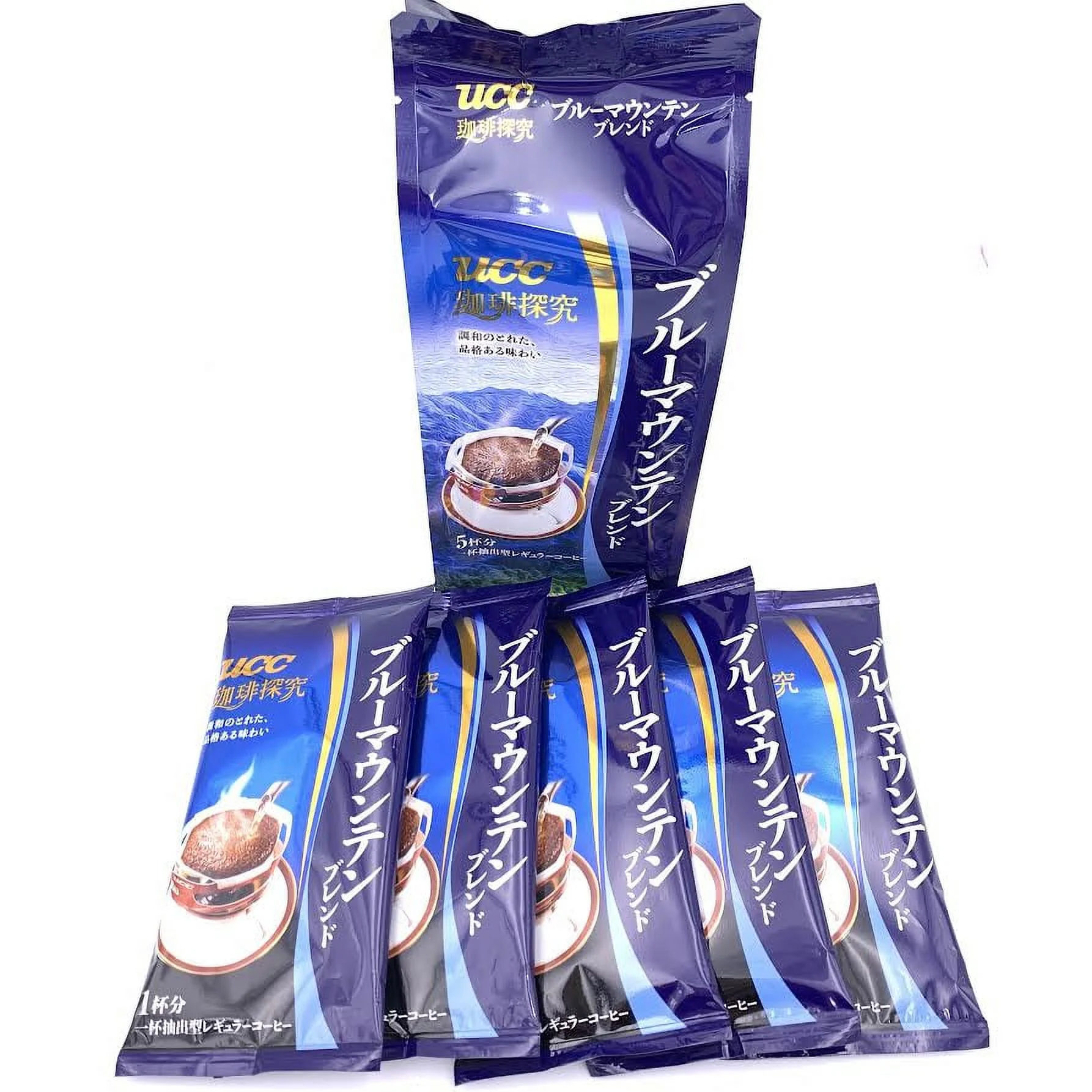 UCC Japan COFFEE TANKYU Blue Mountain Blend Drip Coffee, 5-Pack 40g