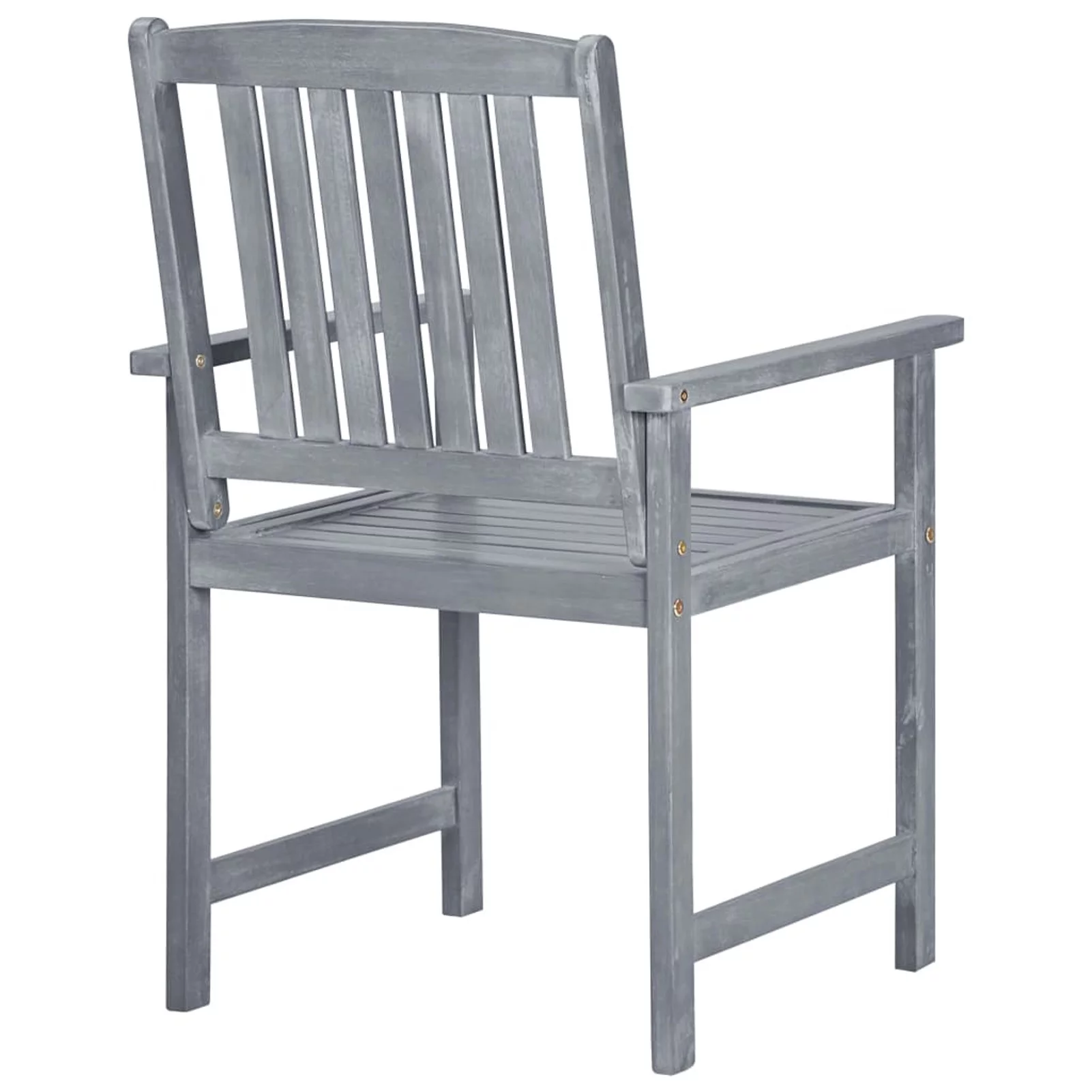 OWSOO Garden Chairs 2 pcs Gray Solid Acacia Wood