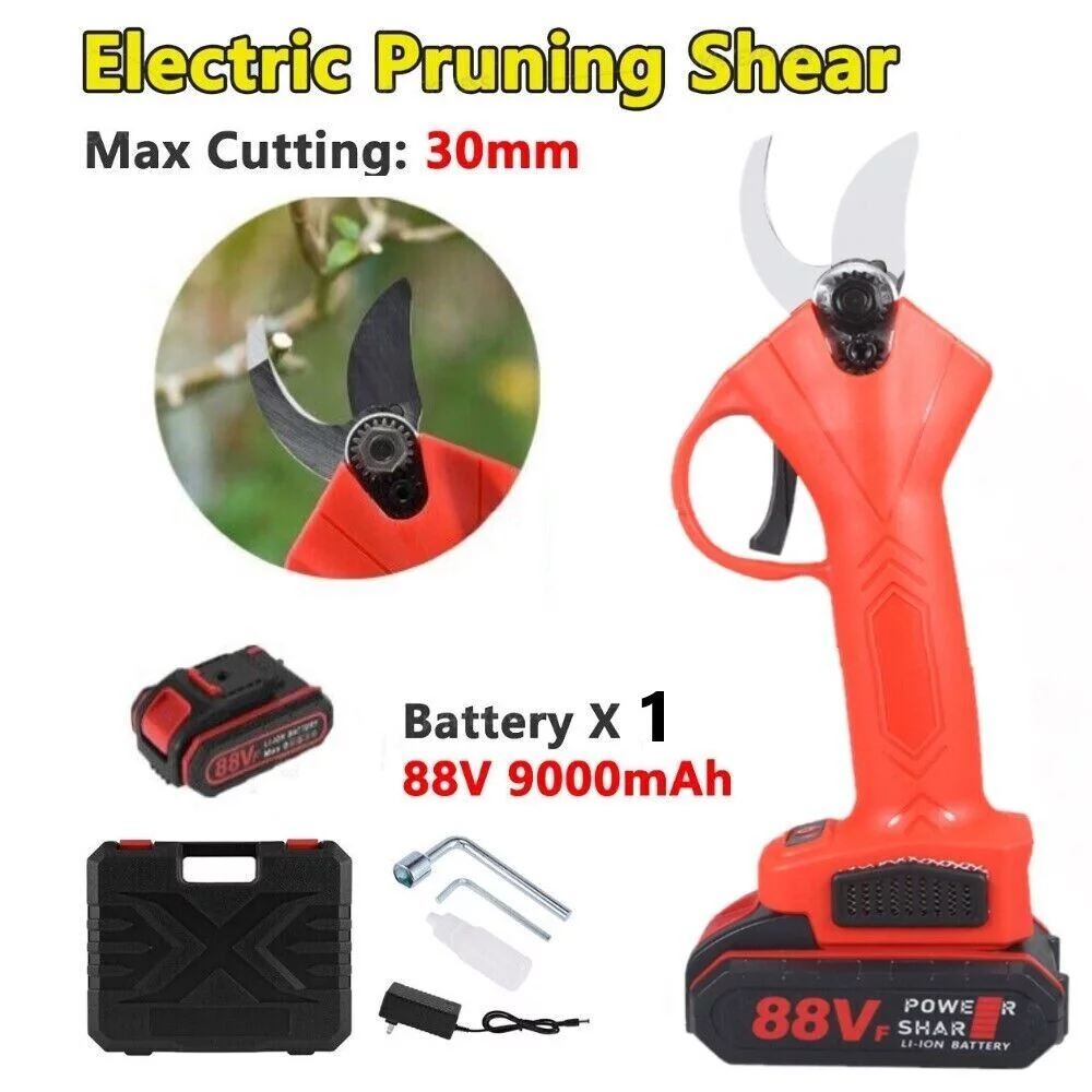 Electric Pruning Shears Cordless Cutter Pruner Scissors Branch Nursery W/Battery