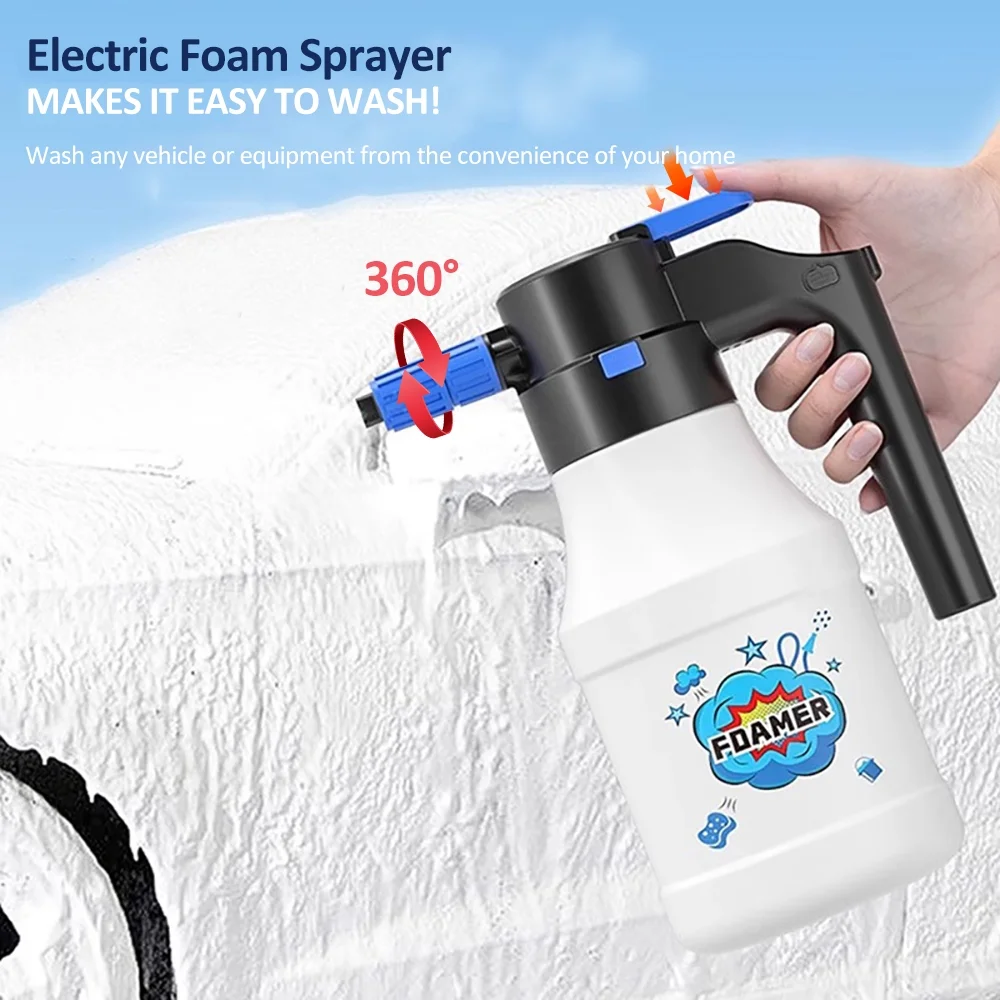 Electric Foam Sprayer 1.5L for Car Washing and Grooming