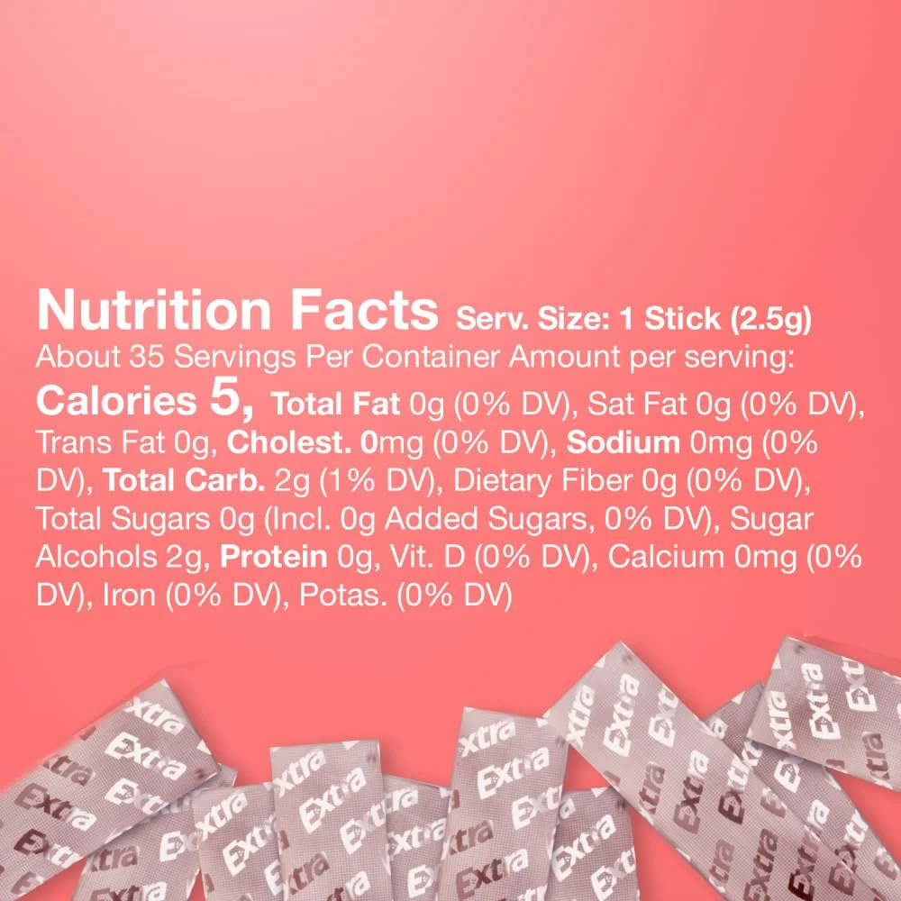 EXTRA Gum SWEET WATERMELON Sugar Free Chewing Gum Mega Pack, 35 Stick (Pack of 6)