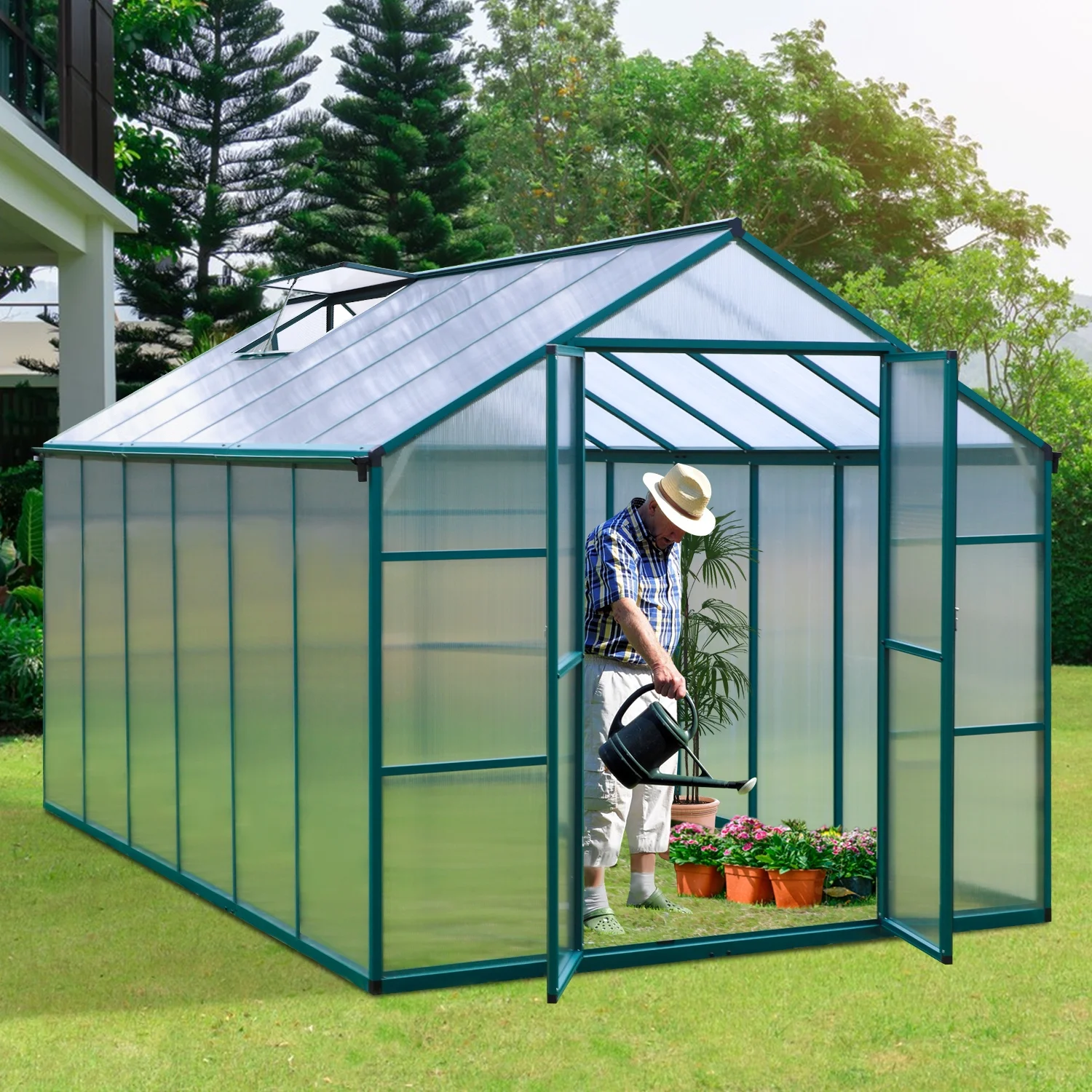 Aluminum Greenhouse for Outdoors 8'x12'