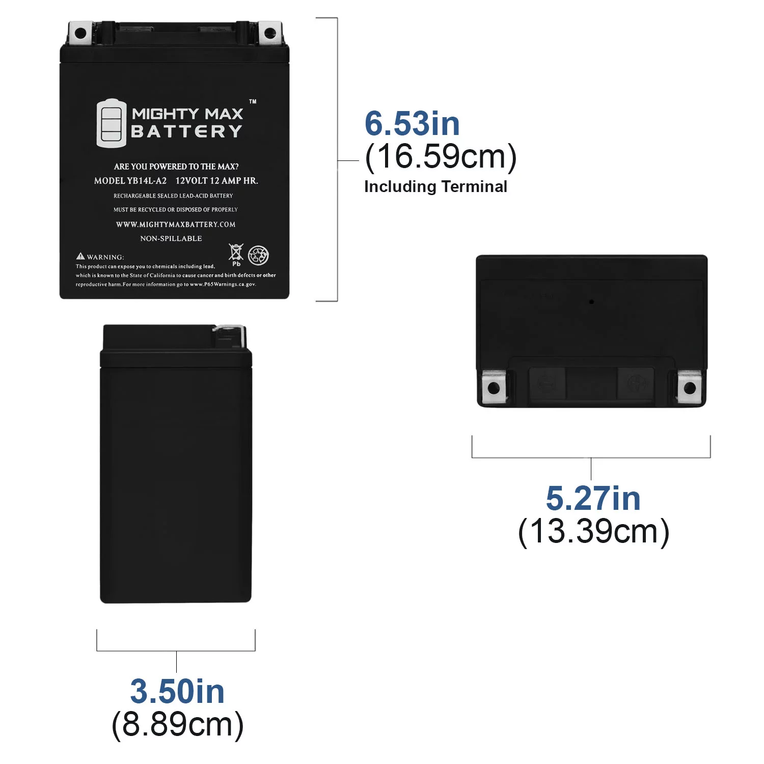 YB14L-A2 12V 12Ah Replacement Battery for Riding Lawn Mower MTD Products 500 60