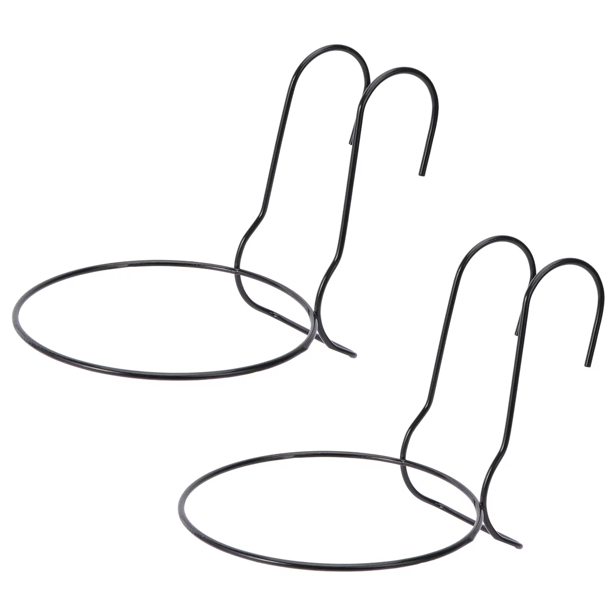 Gongxipen 2Pcs Hanging Wrought Iron Shelf Garden Flowerpot Basket Storage Container(Black)