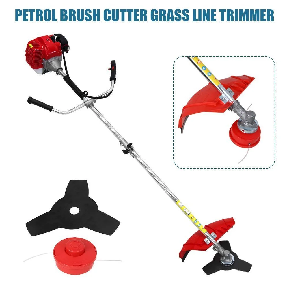 Straight Shaft String Gas Trimmer 2 Stroke 52 CC Weed Grass Eater Brush Cutter