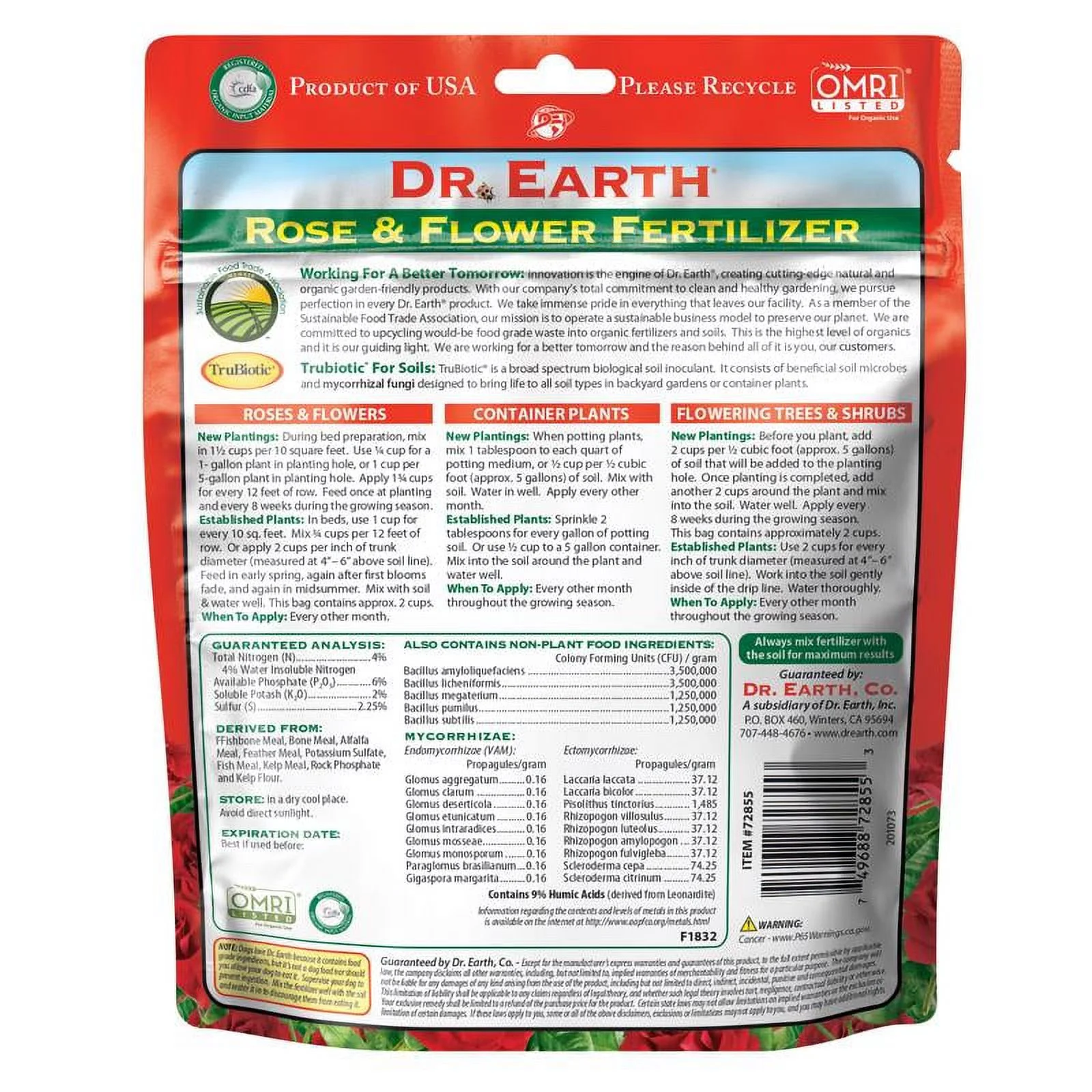 Dr. Earth Total Advantage Organic Granules Rose Plant Food 1 lb