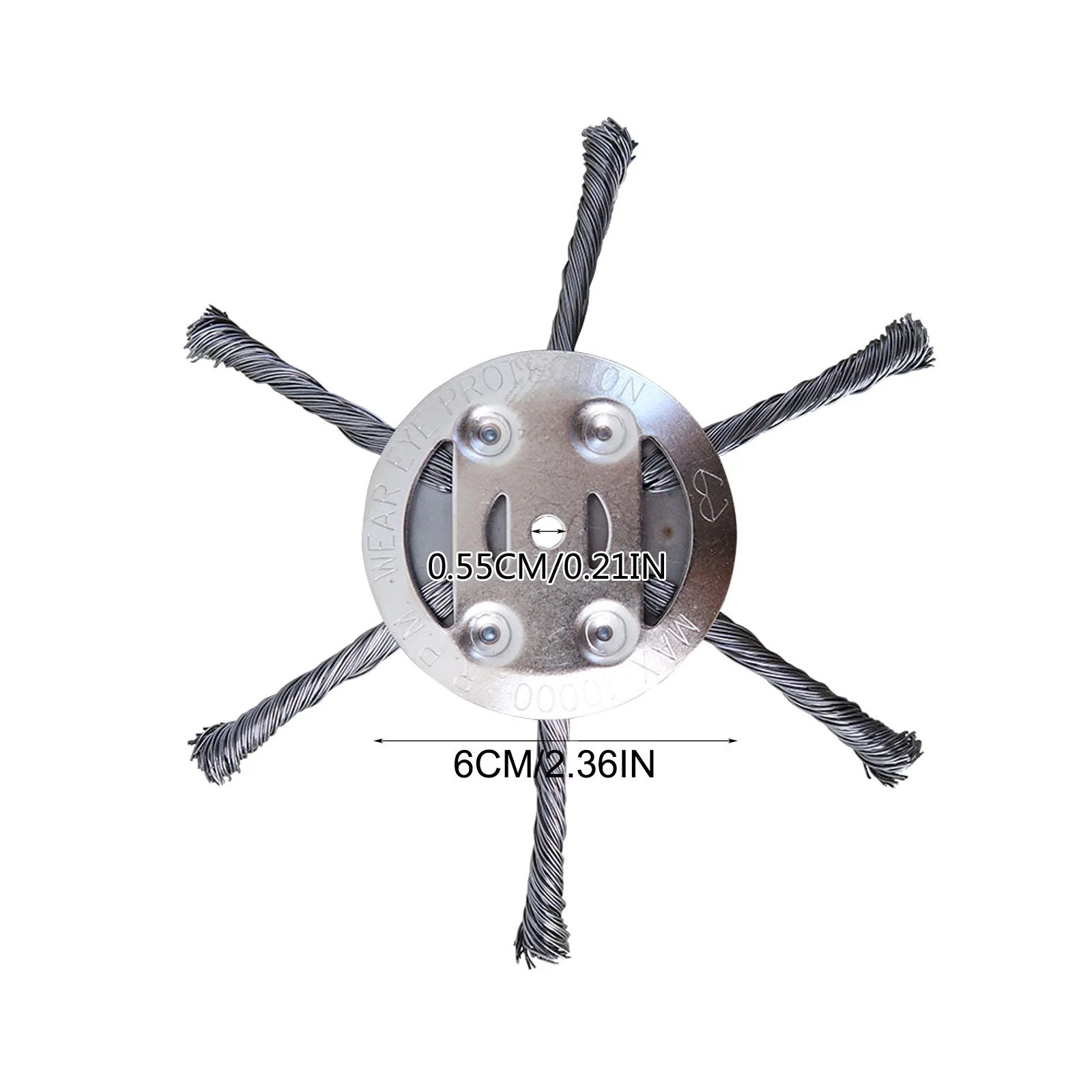 pdqouc 3/6 Head Steel Wire Brush Cutter Grass Trimmer Head, Mower Wired Trimmer Head Replacement for Electric Battery Powered Cordless String Trimmer, Weed Eater