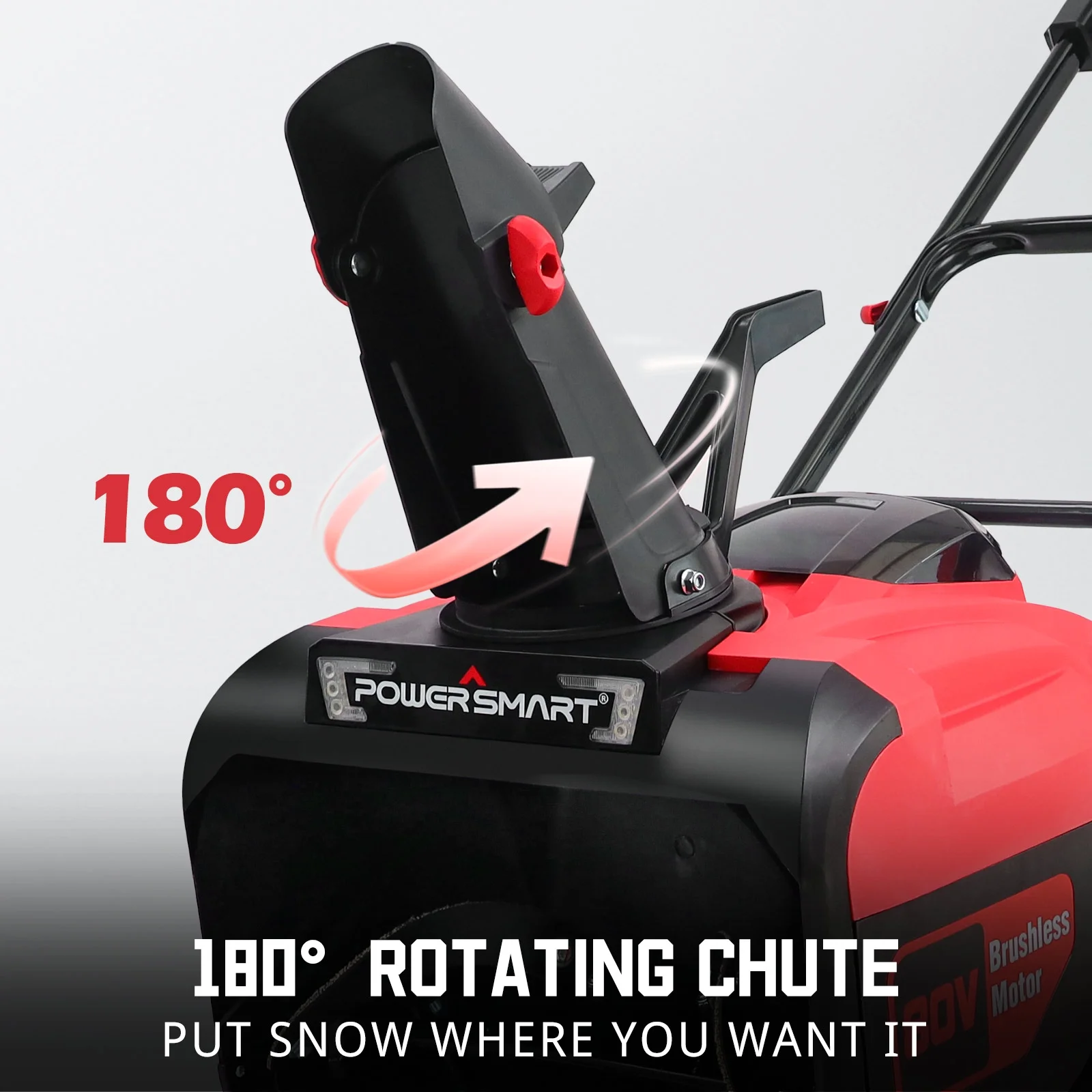 PowerSmart 80-Volt 21-inch Single Stage Cordless Electric Outdoor Snow Blower with LED Light,Without Battery and Charger(Bare Tool)